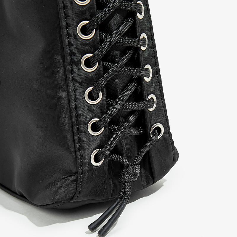 Black Braided Strap Shoulder Bag