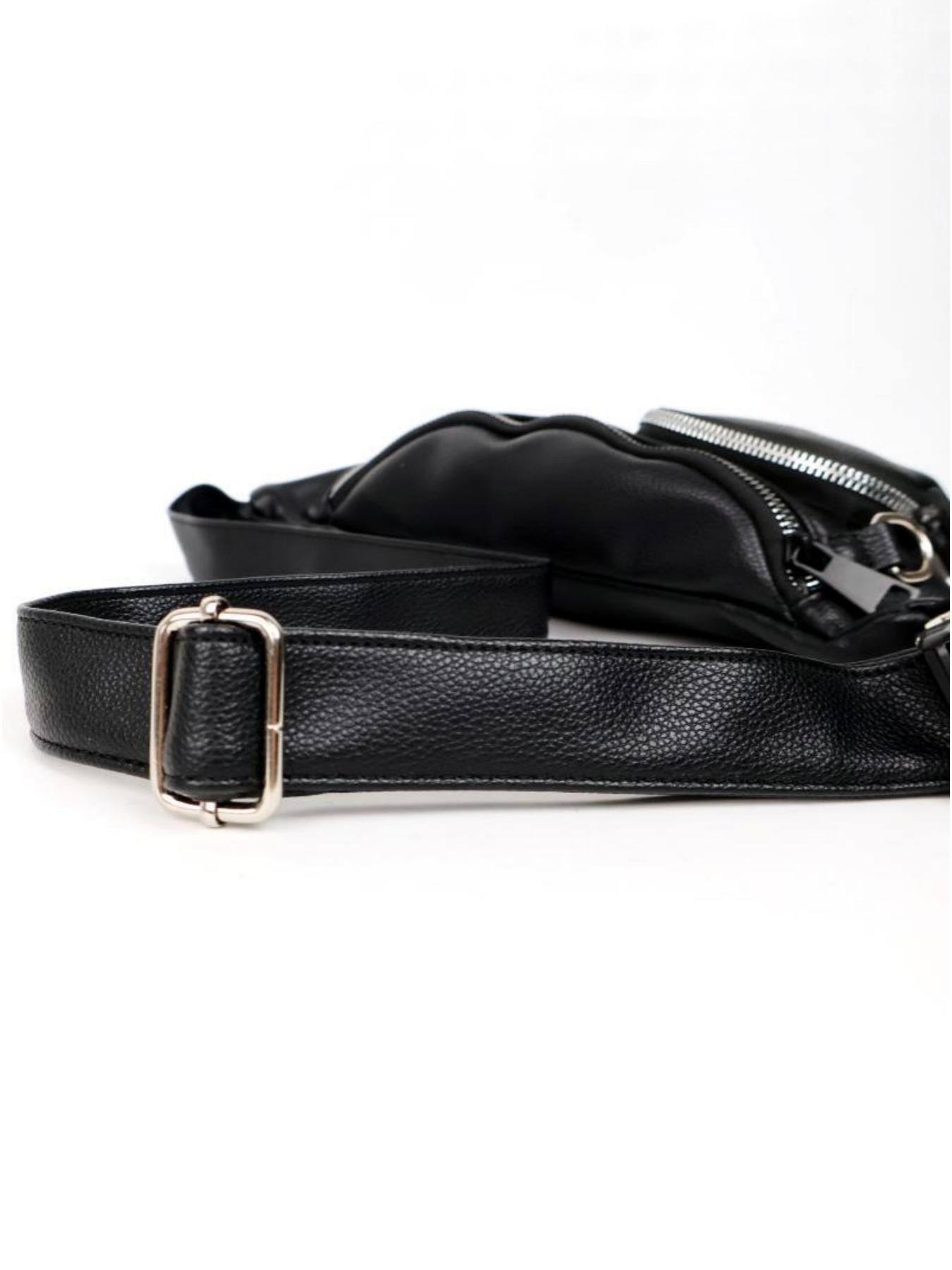 3 Pieces PU Leather Black Bags