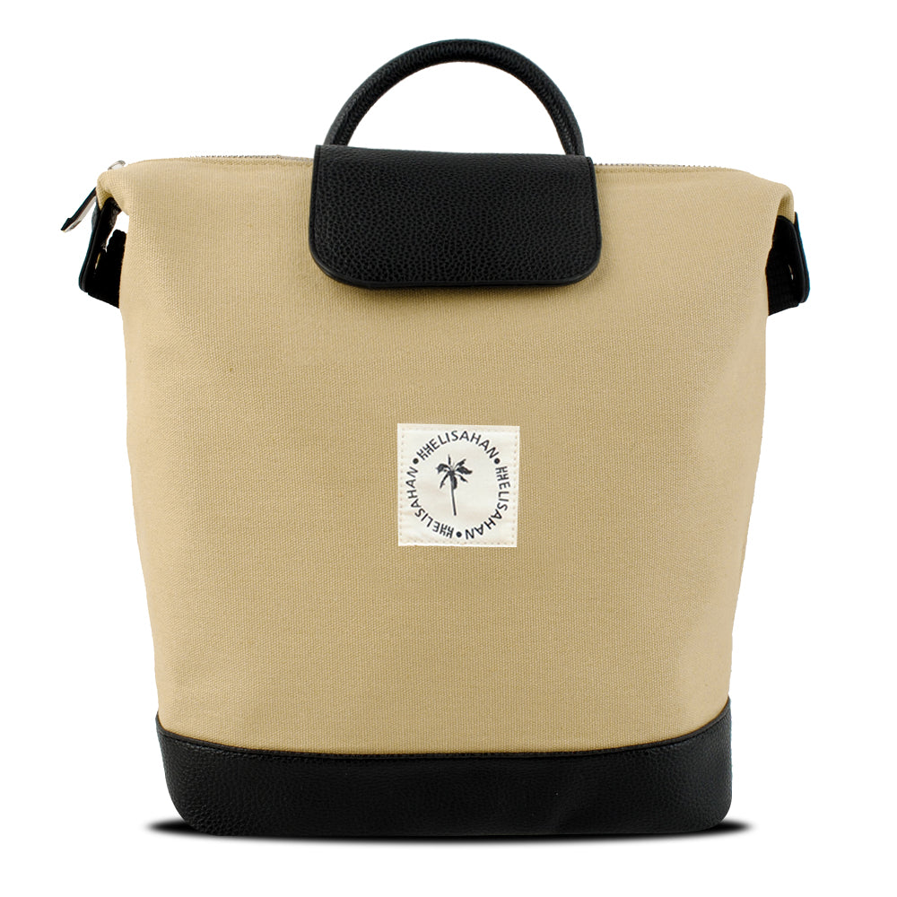 Khaki Women Backpack Tote Bag
