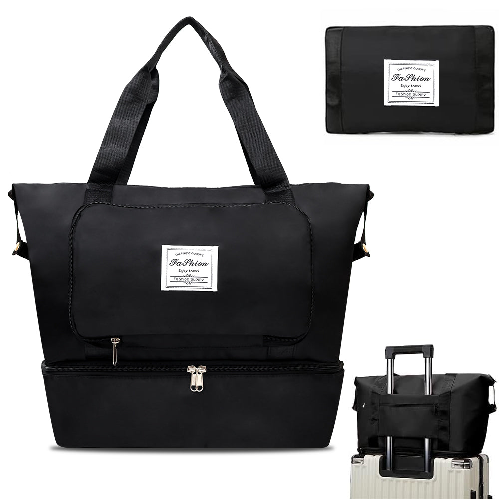 Black Big Capacity Traveler Tote Bag