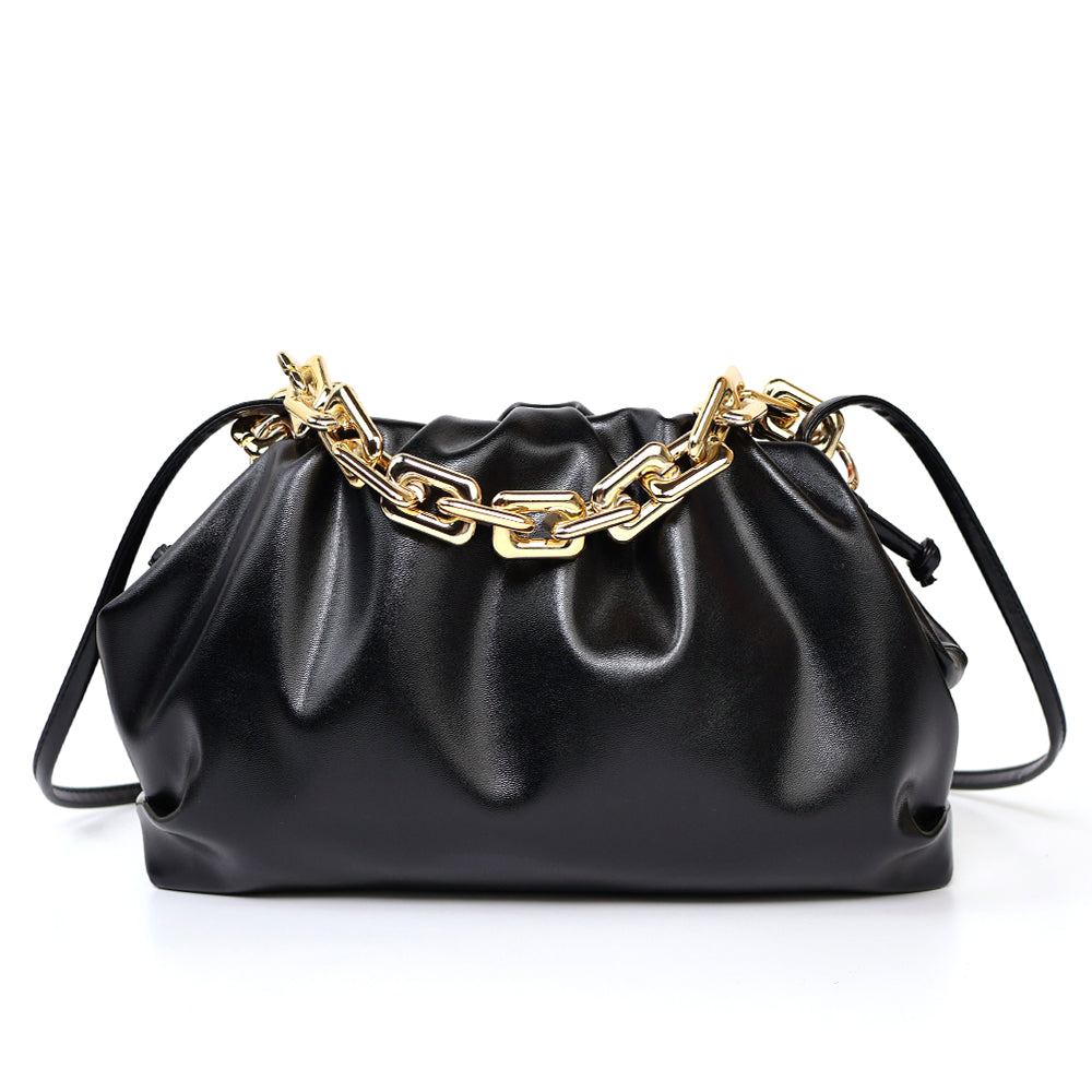 Black Shoulder Bag with Chain