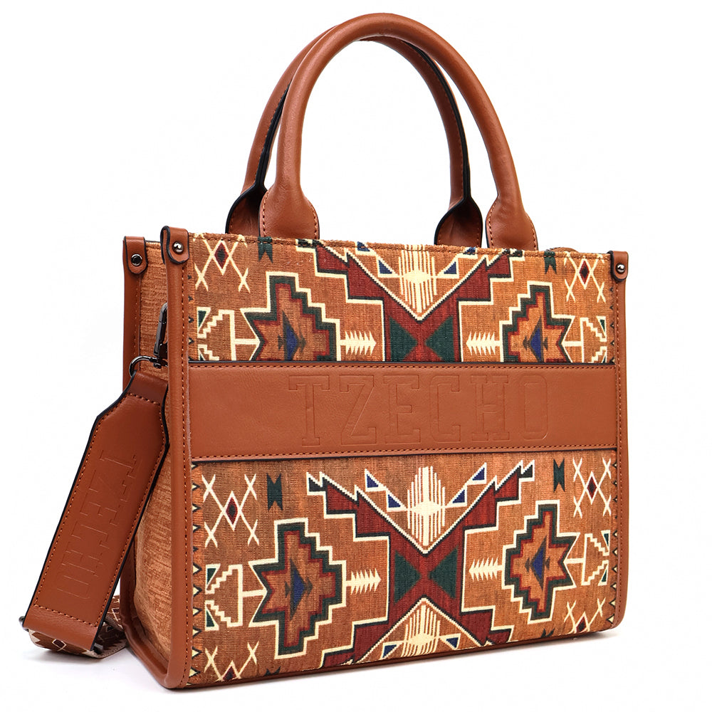 Brown Aztec Western Tote Bag