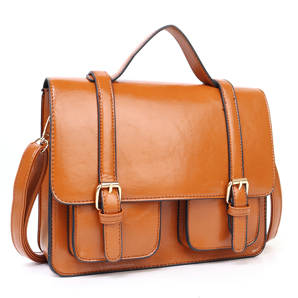 Flap Messenger Bag with Pockets