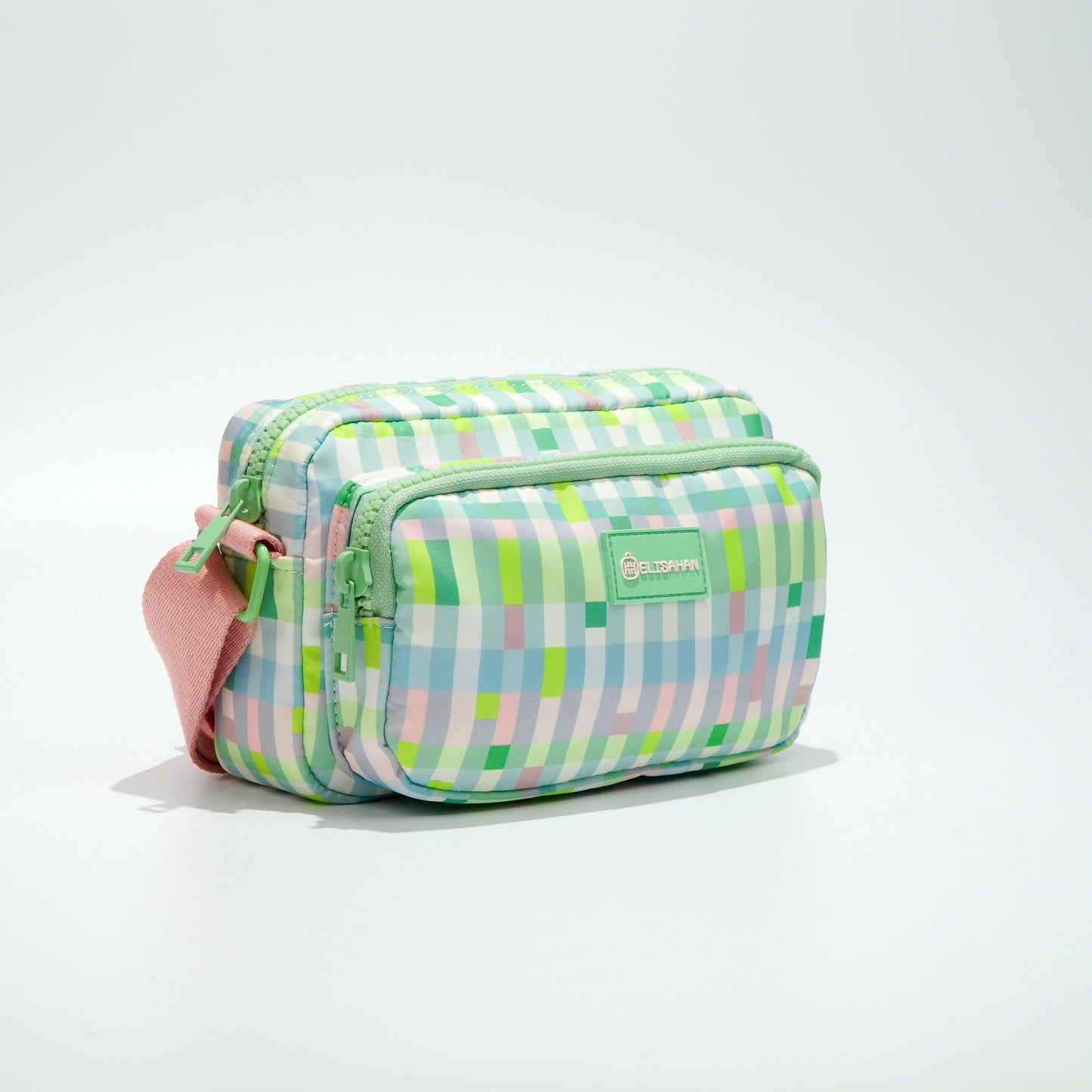 Pink & Green Color Small Shoulder Bag