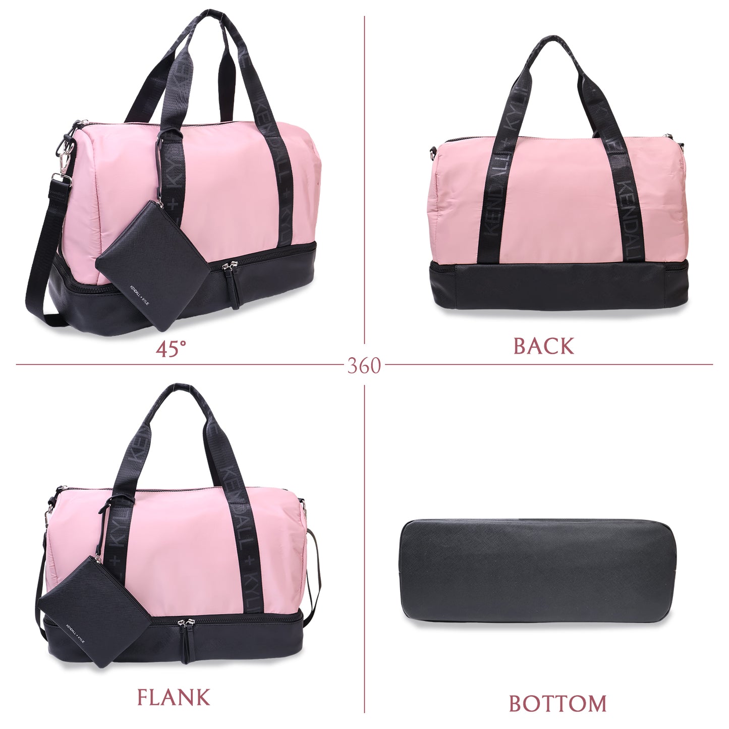 Pink Luggage Bag with Small Bag