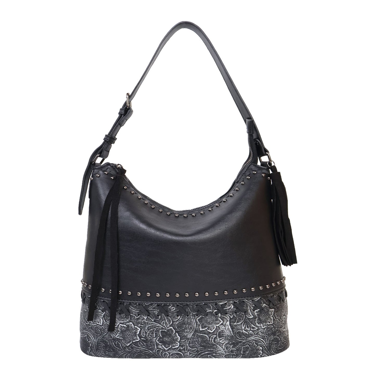Black Flower Pattern Shoulder Bag
