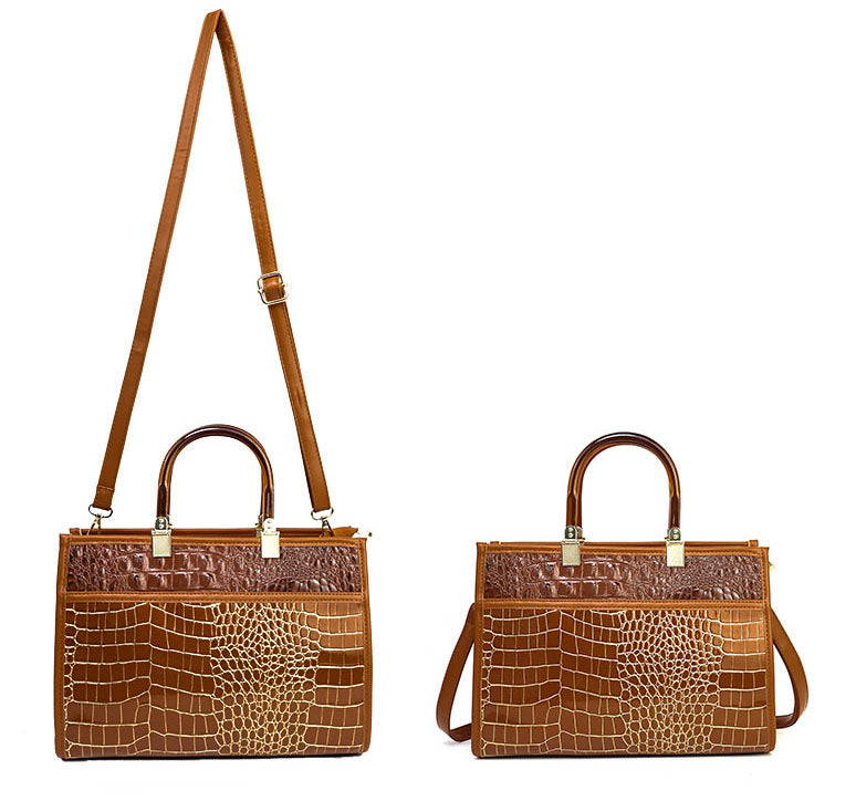 Crocodile Pattern Crossbody Tote Bag