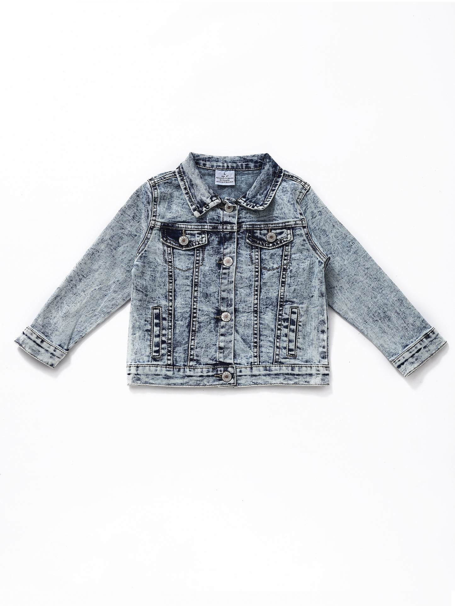 Girls White Washed Denim Winter Jackets