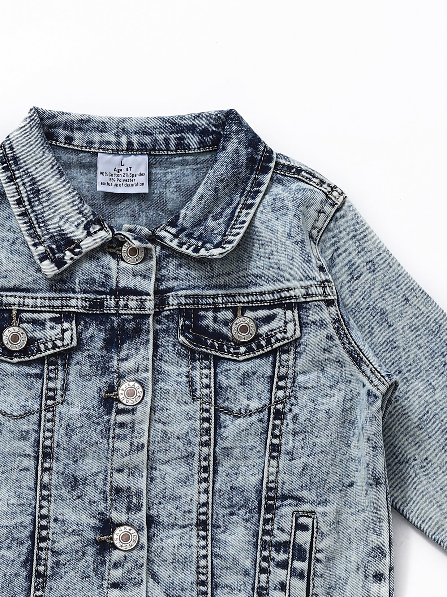 Girls White Washed Denim Winter Jackets