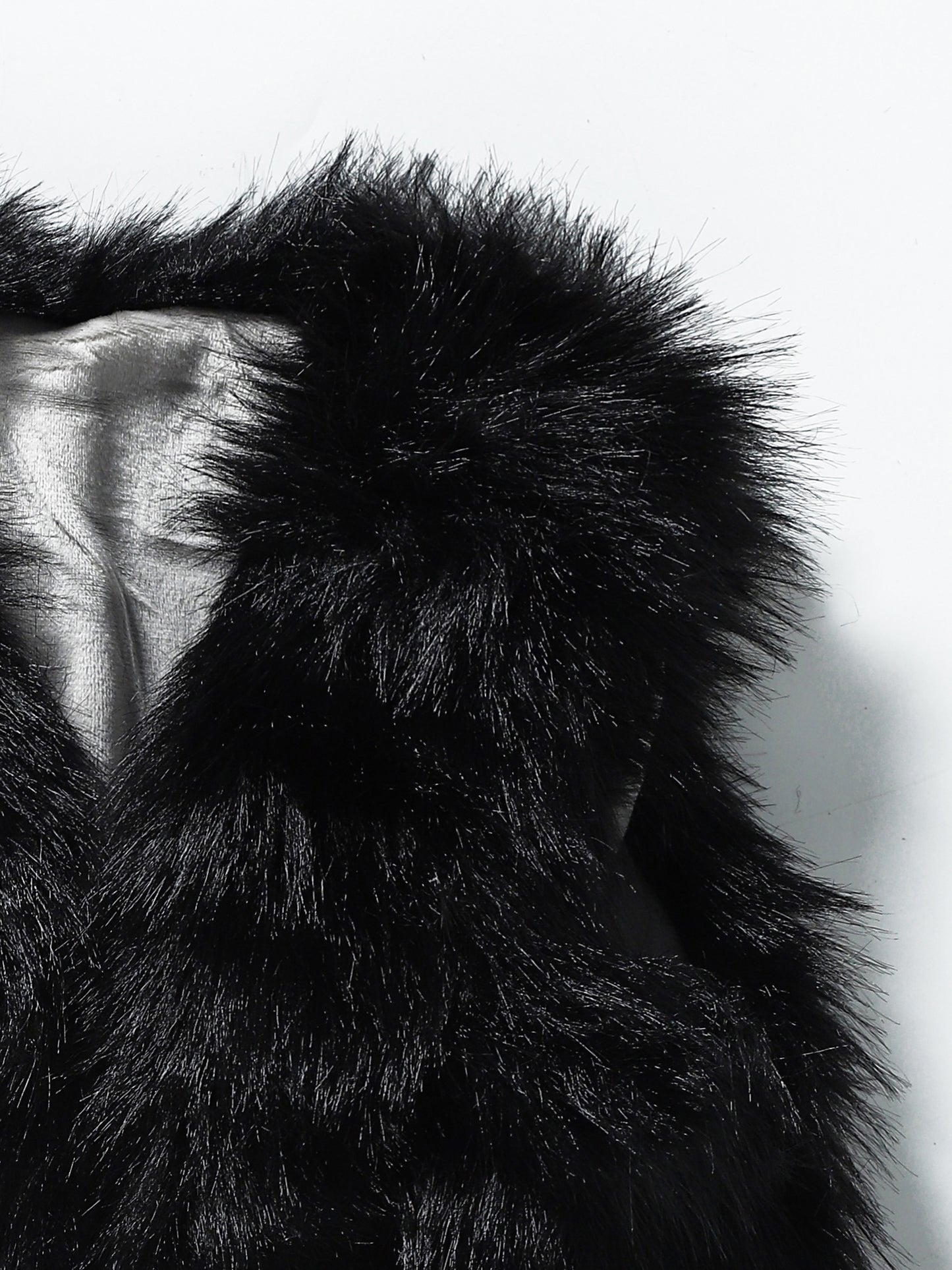 Black Fur Girls Winter Vest