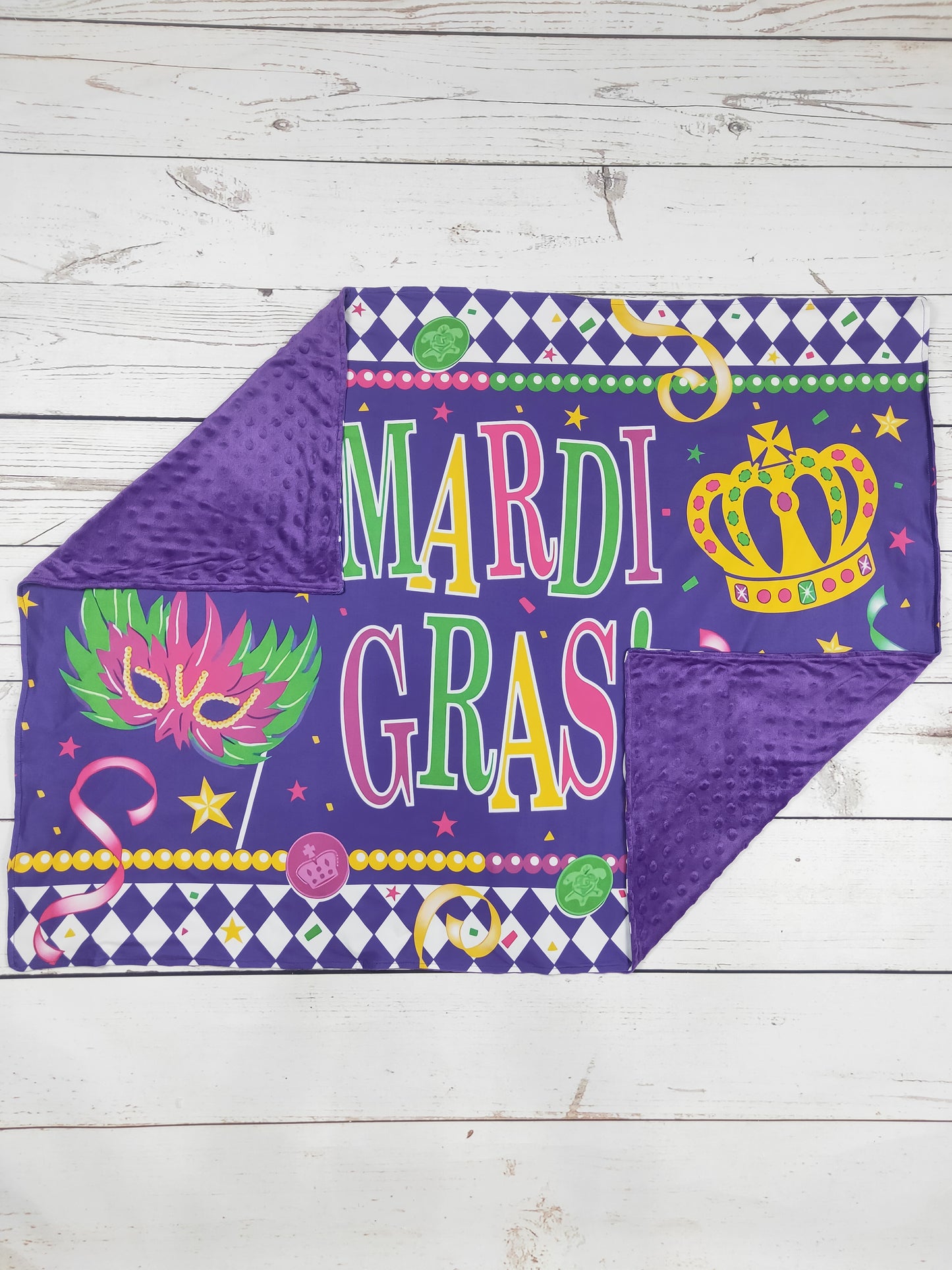 Purple Baby Mardi Gras Blanket