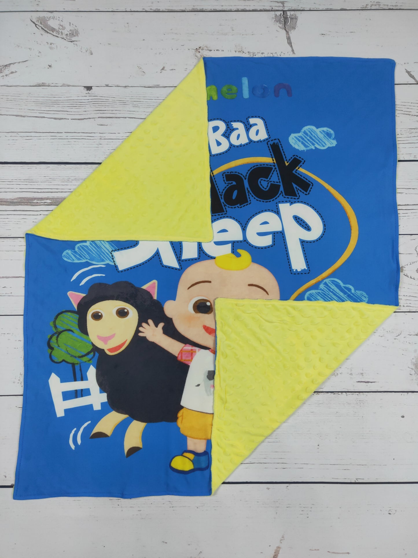 Baby Blue Character Print Blanket
