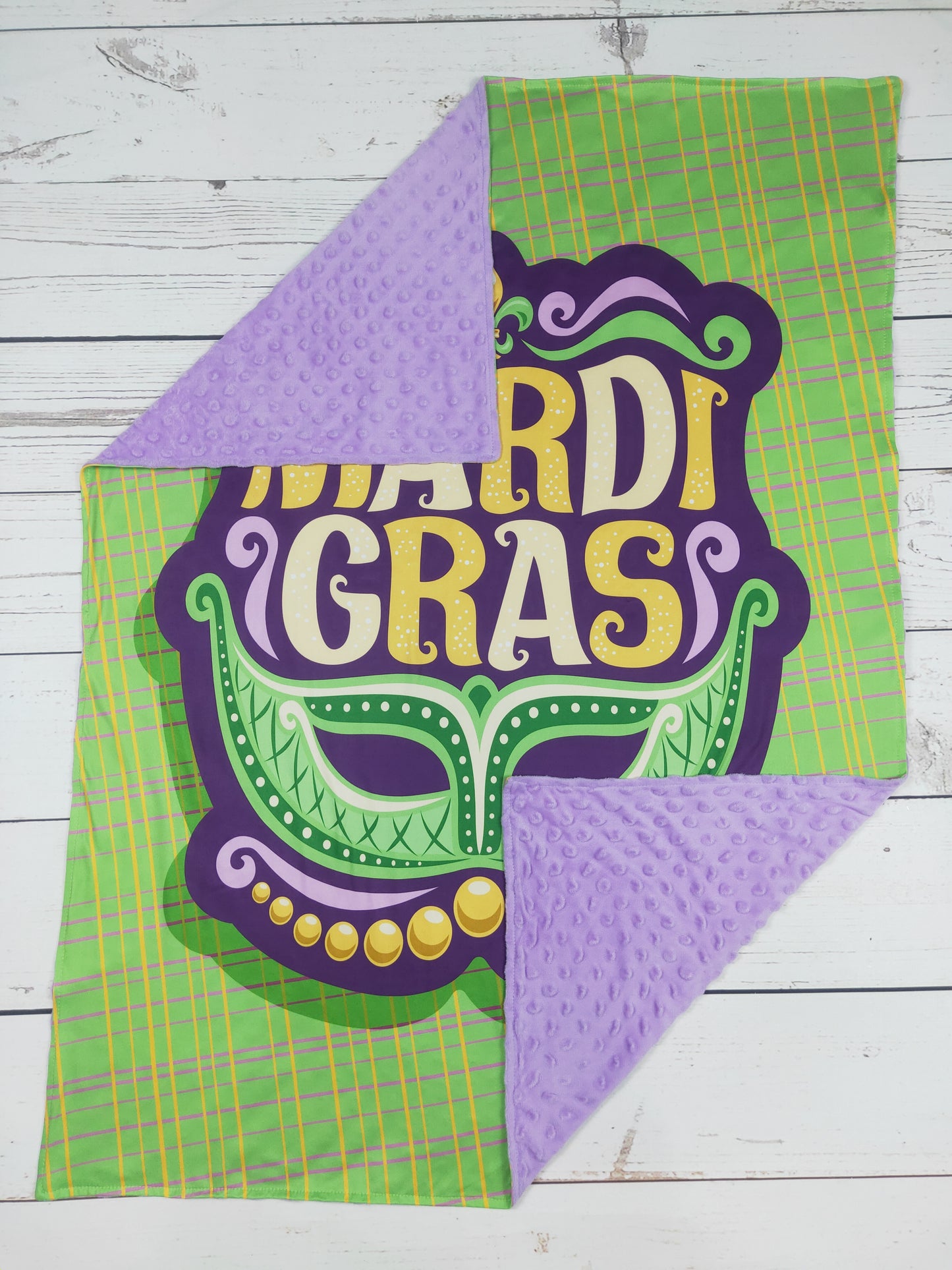Green Baby Mardi Gras Blanket