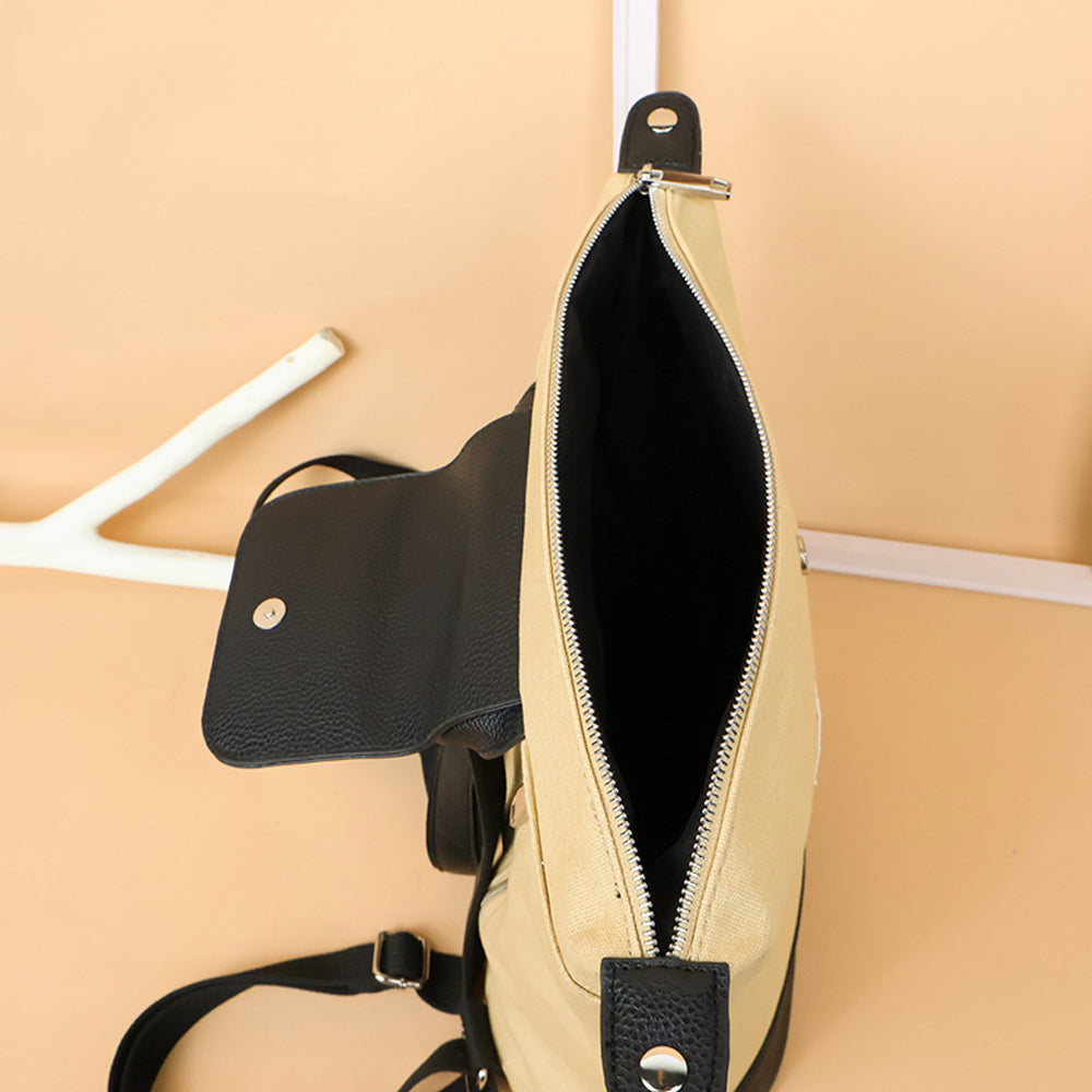Khaki Women Backpack Tote Bag