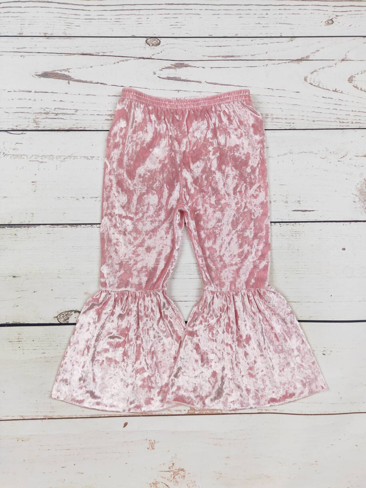 Kids Girls Pink Velvet Pants