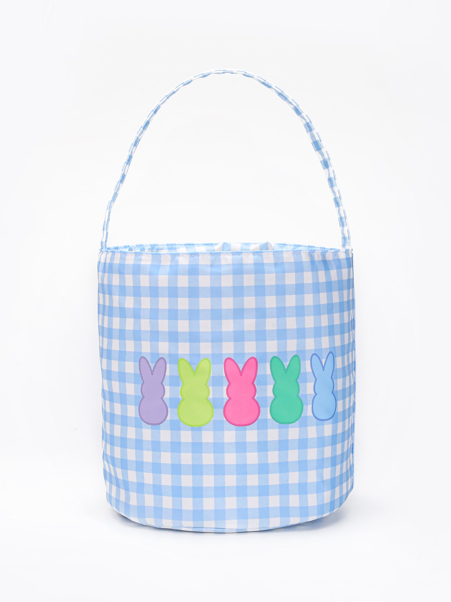 Boys Rabbit Print Checkered Easter Basket