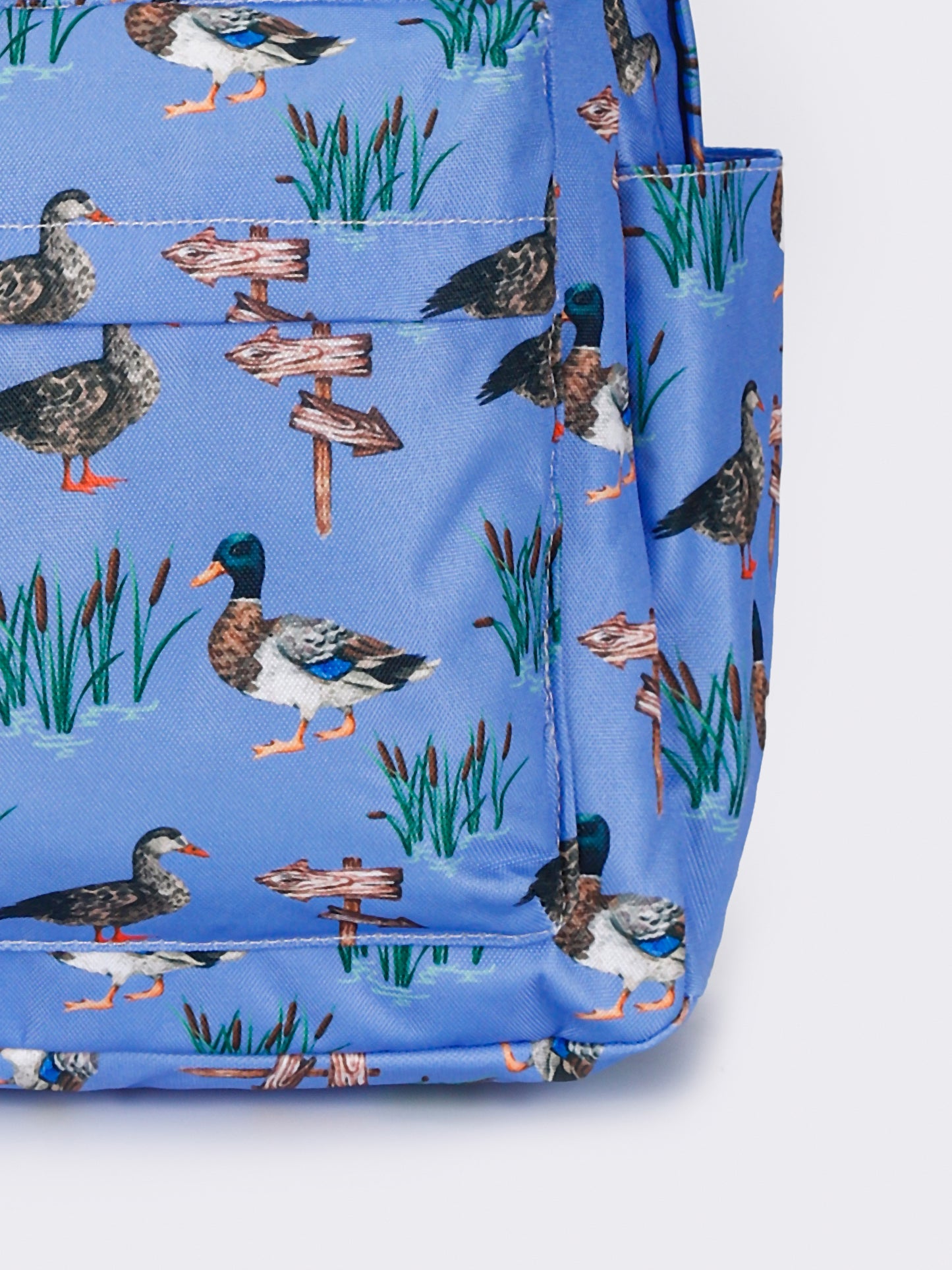 Boys Blue Duck Printed Canvas Backpack
