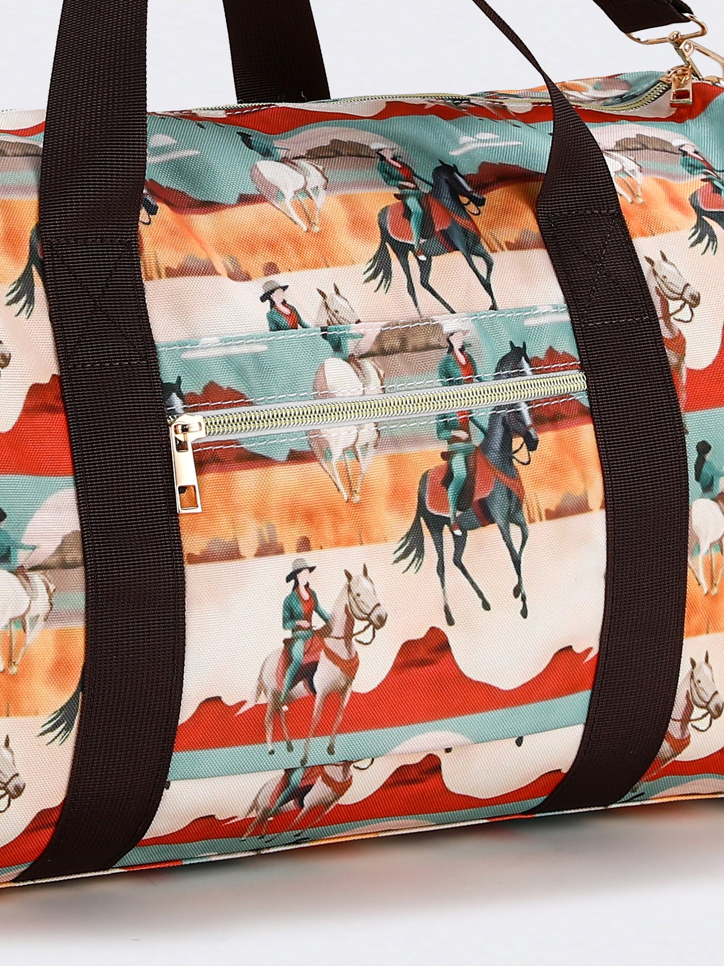 Western Pattern Canvas Duffel Bag