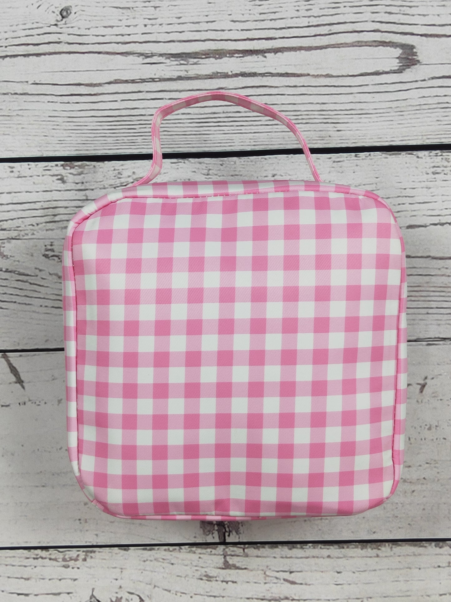 Pink Plaid Ruffle Baby Girls Lunch Boxes Bag