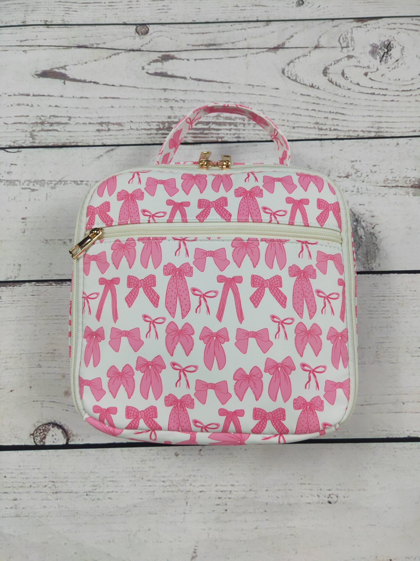 Bow Printed Canvas Lunch Boxes Bag