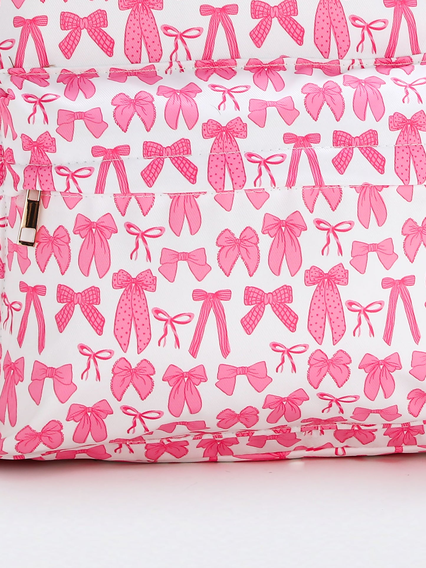 Bow Print Girls Canvas Backpack