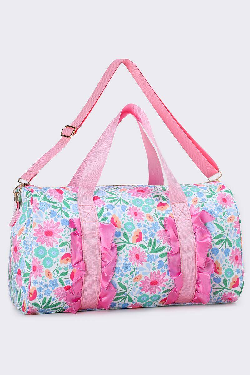 Women Floral Printed Canvas Duffel Bag