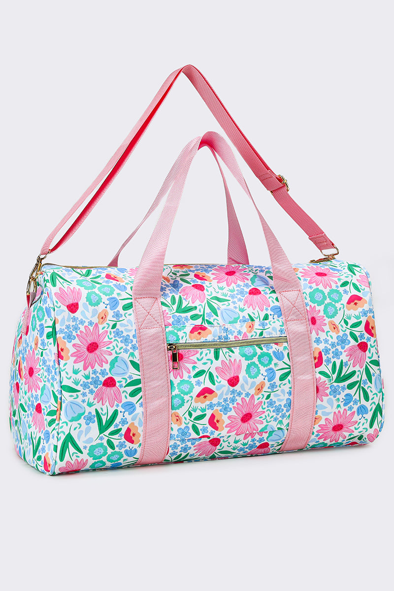 Women Floral Printed Canvas Duffel Bag