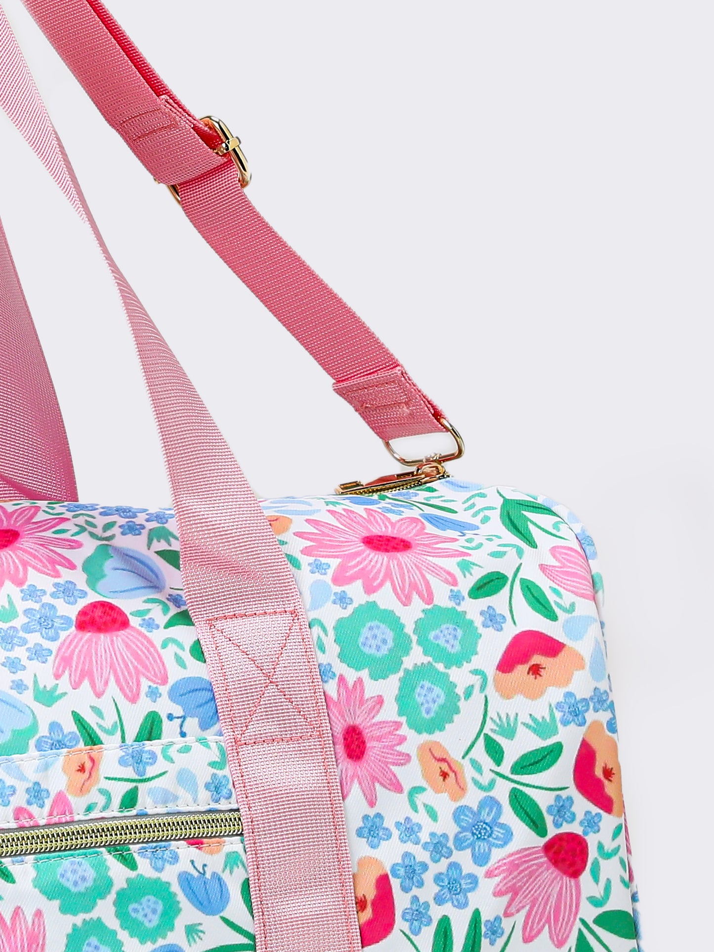 Women Floral Printed Canvas Duffel Bag