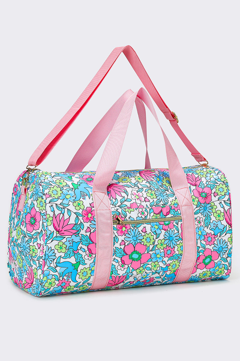 Women Floral Pattern Canvas Travel Bag