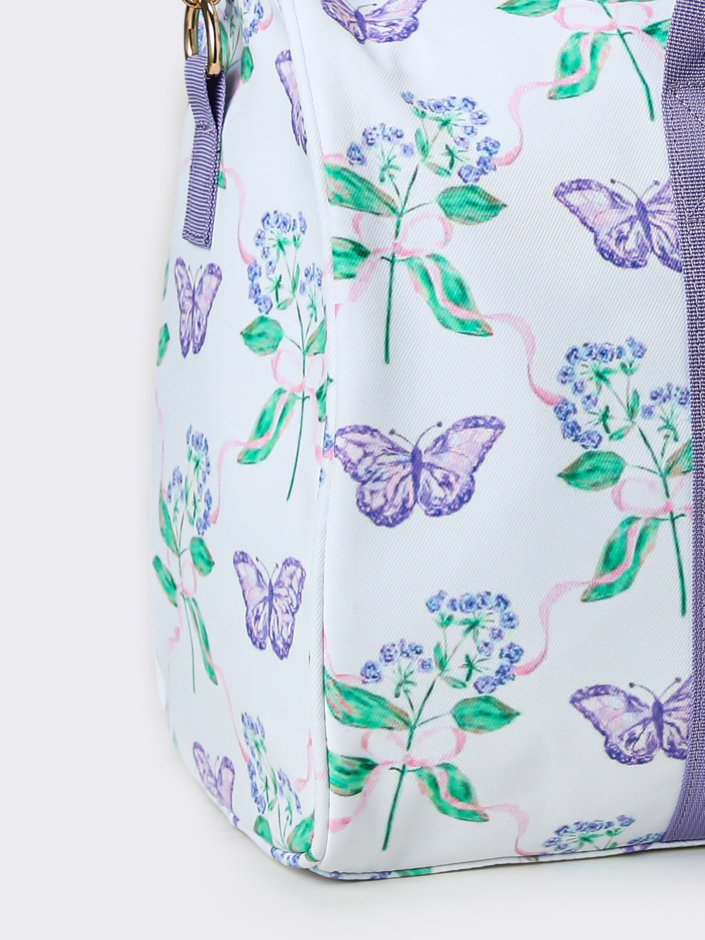 Women Butterfly Print Canvas Travel Bag