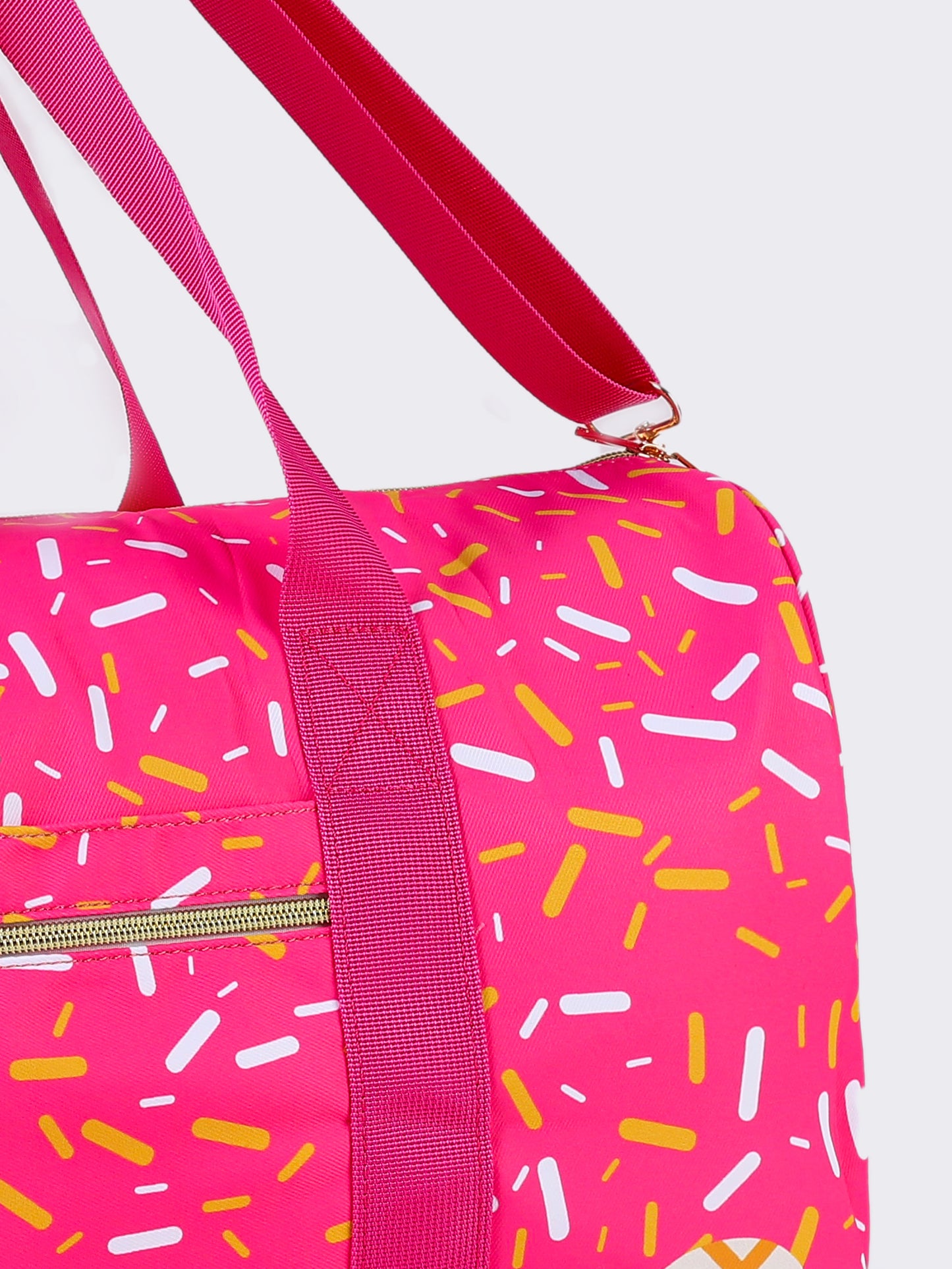 Pink Ice Cream Drip Pattern Canvas Duffle Bag