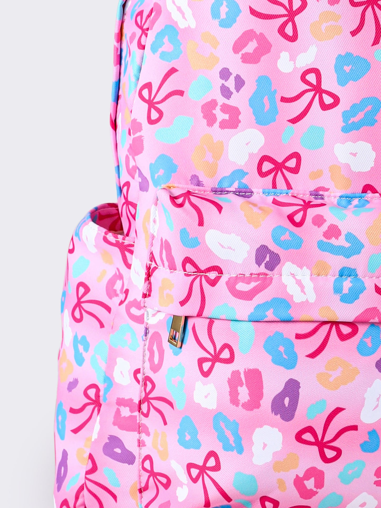 Cheetah Bow Printed Girls Backpack