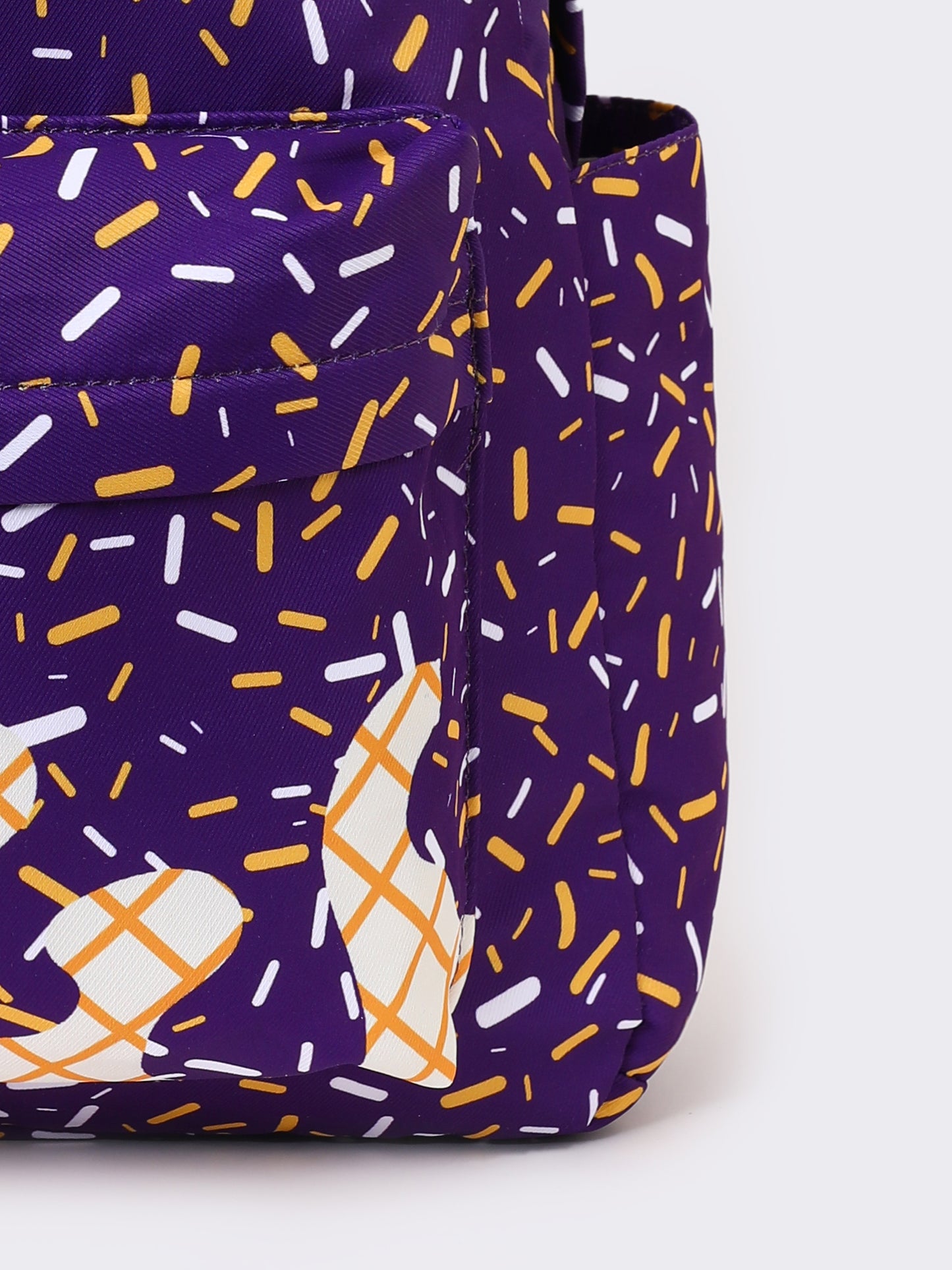 Purple Ice Cream Drip Kids Canvas Backpack