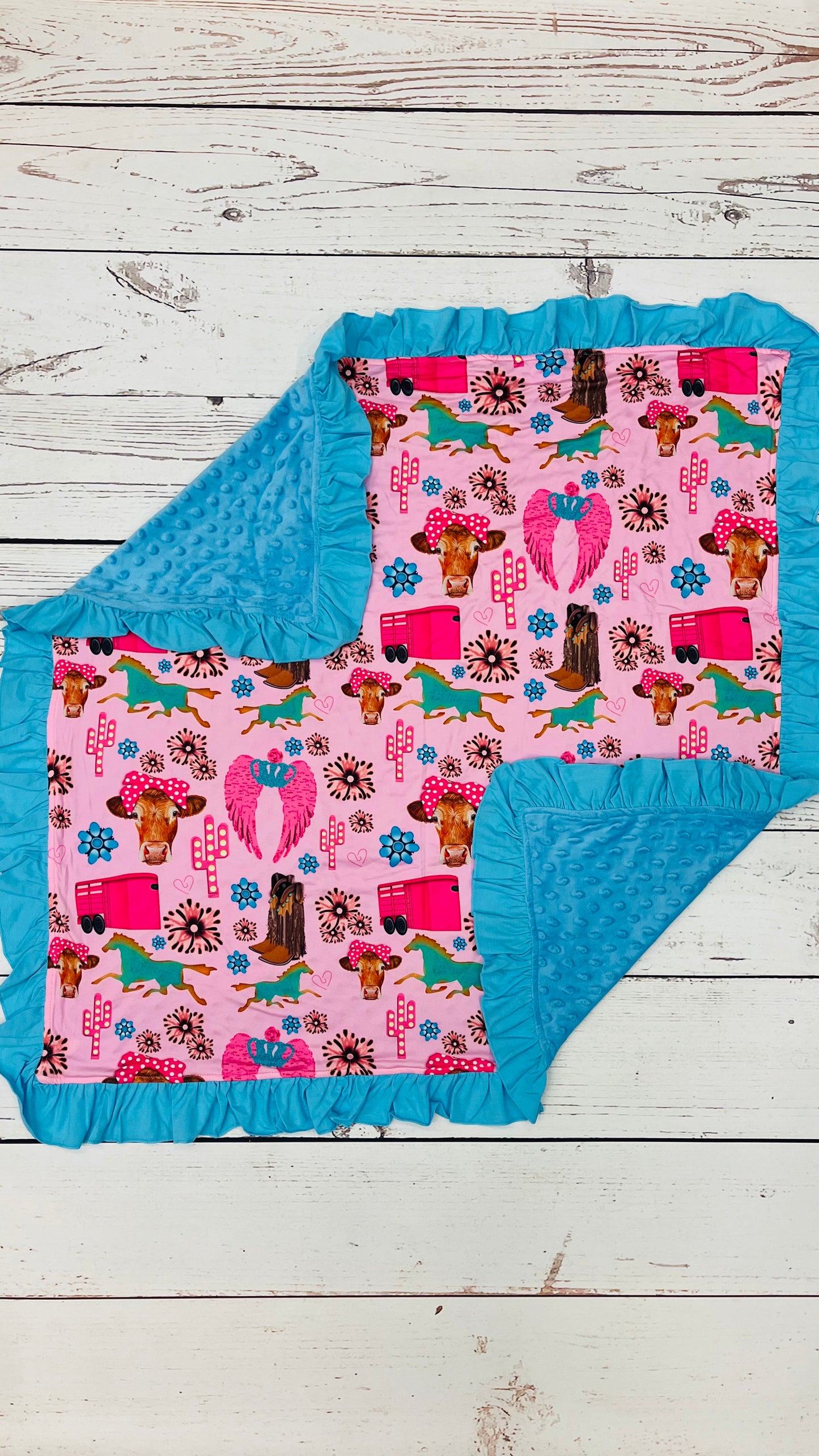 Baby Blue Boots Horse Blanket