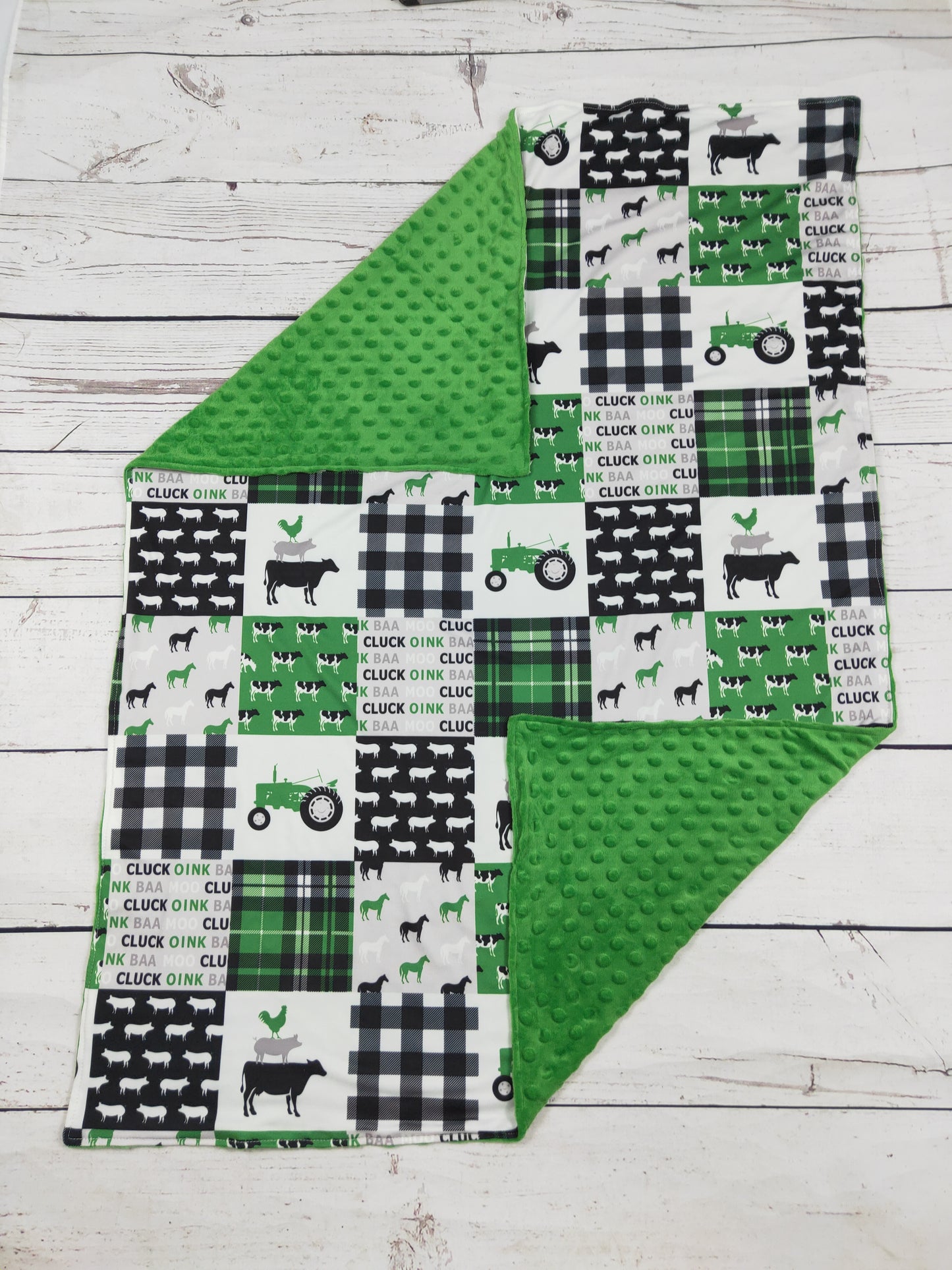 Green Farm Printed Baby Kids Blanket