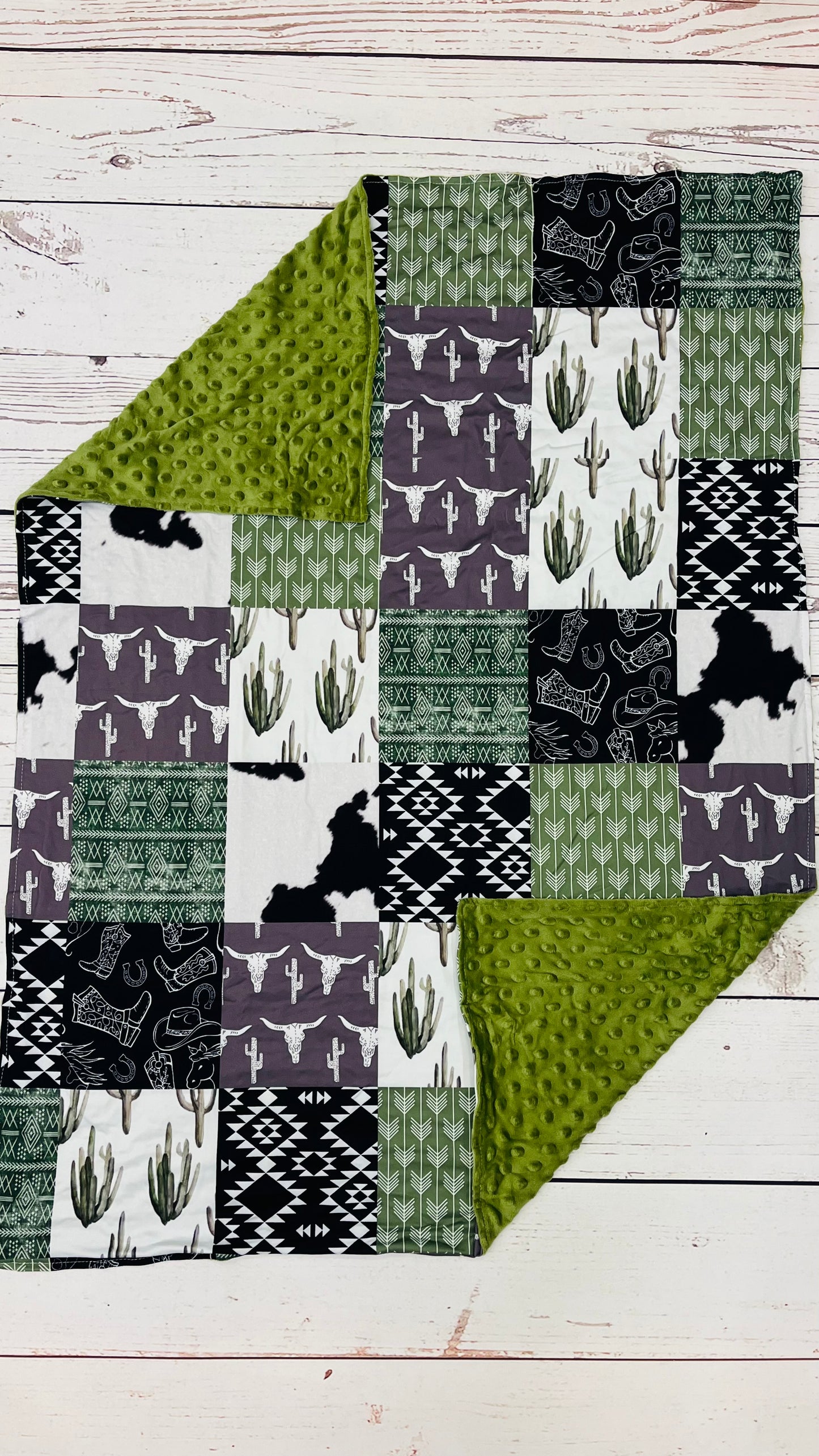 Baby Olive Cows Cactus Blanket