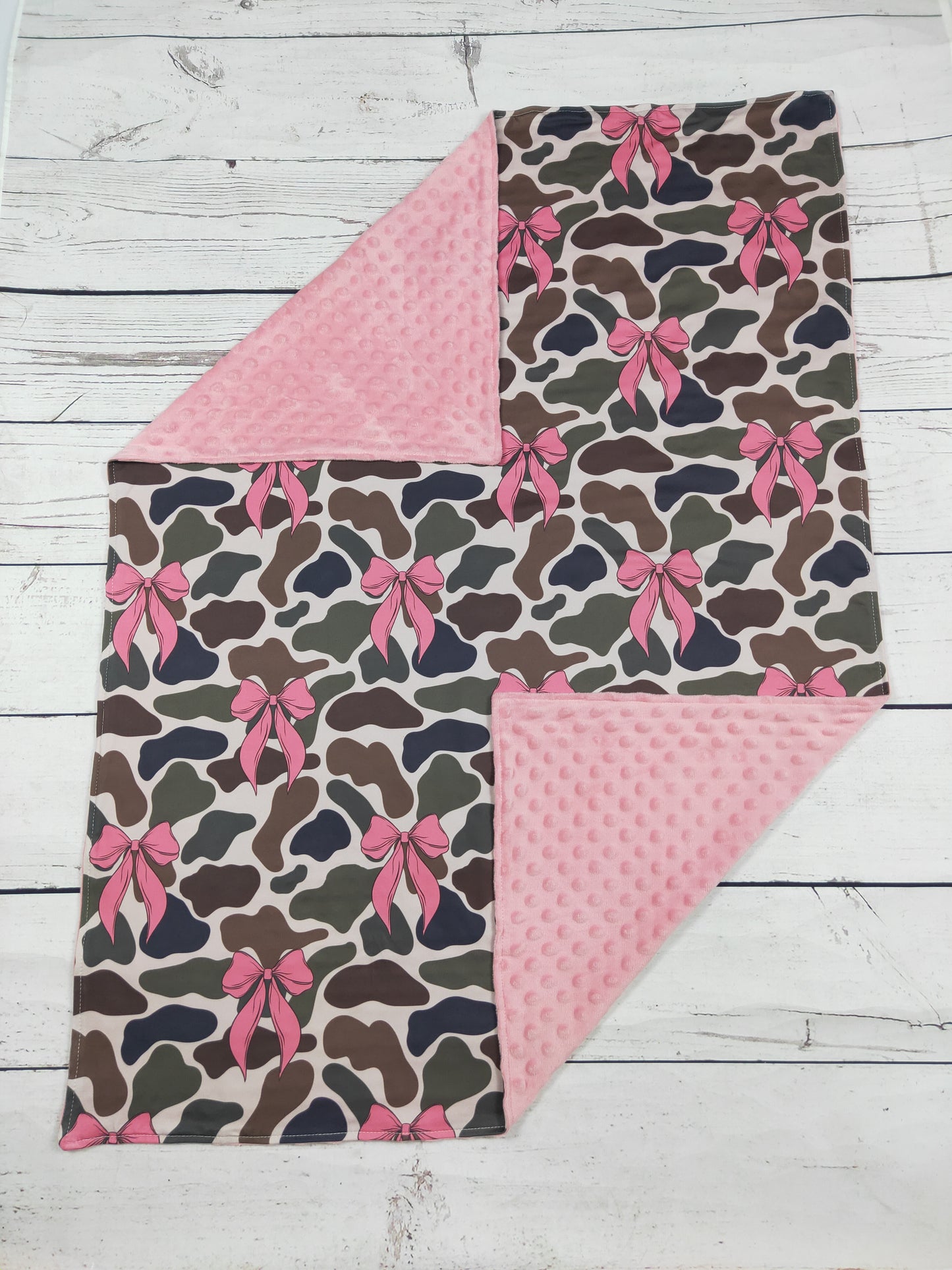 Baby Girls Camouflage Bow Printed Blanket