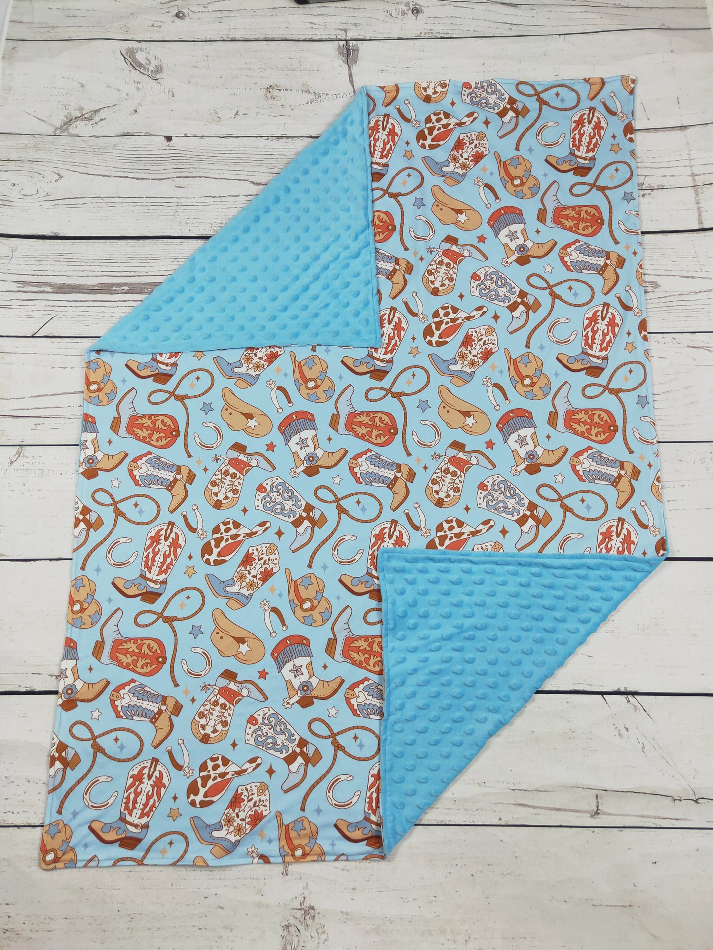 Baby Boy Western Boots Printed Blanket