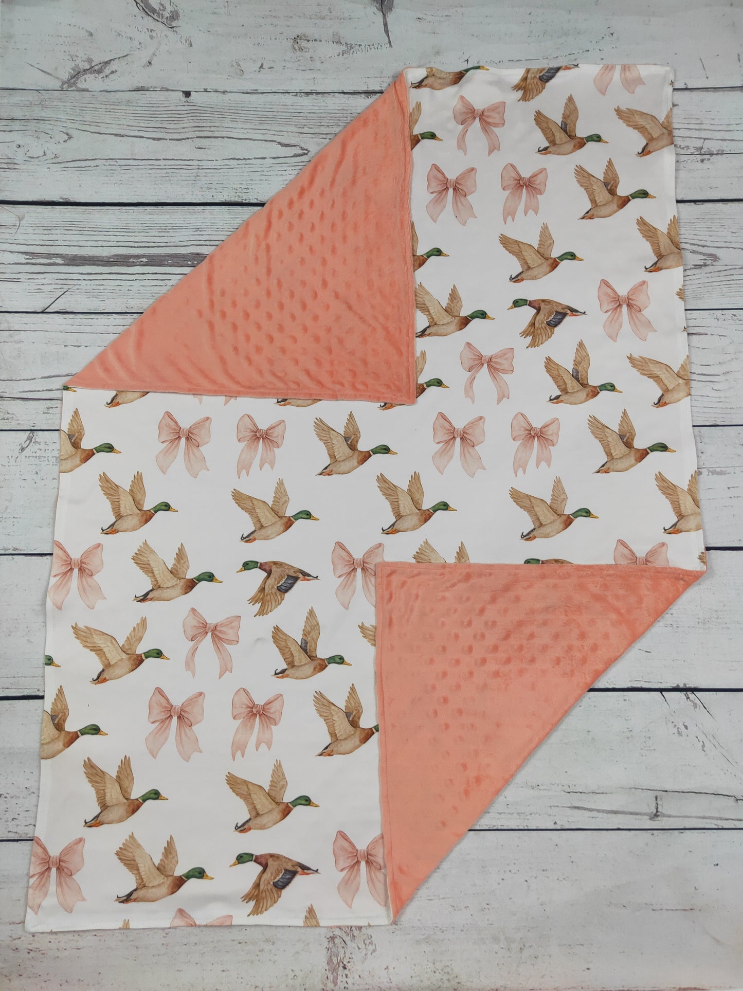 Mallard Bow Printed Baby Girls Blanket