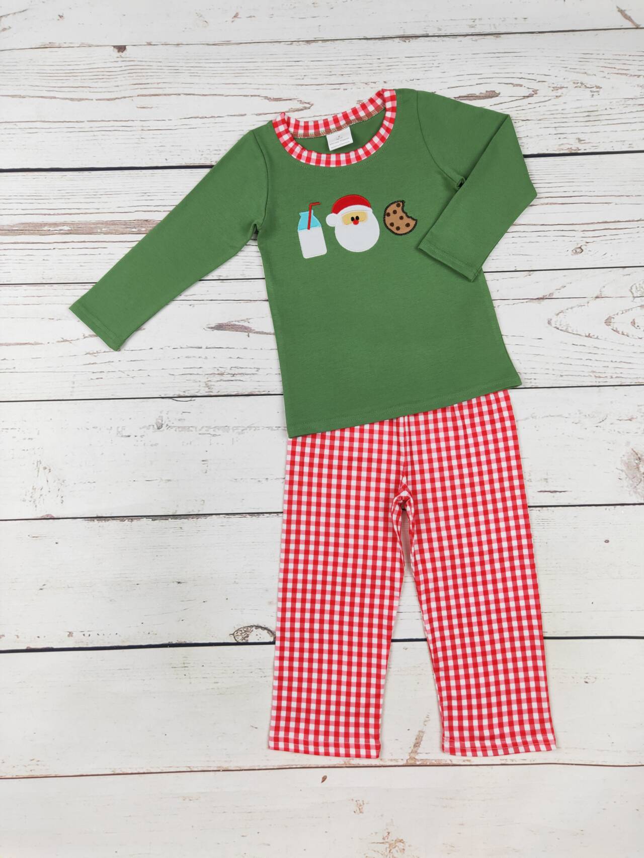 Boys Santa's Milk&Cookie Appliqué Set