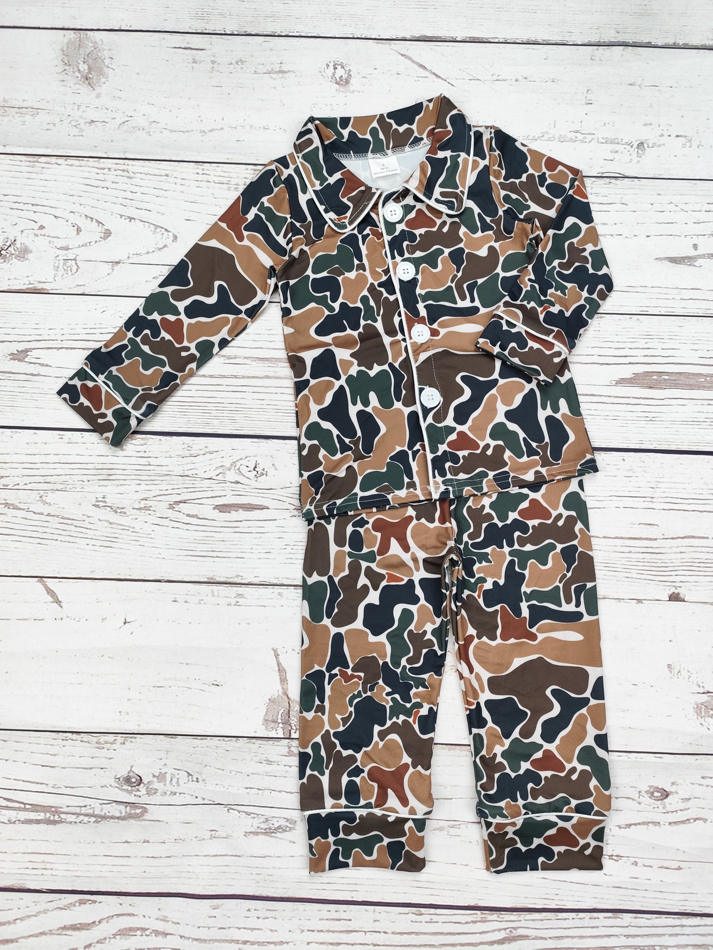 Baby Kids Camouflage Print Sleepwear Set