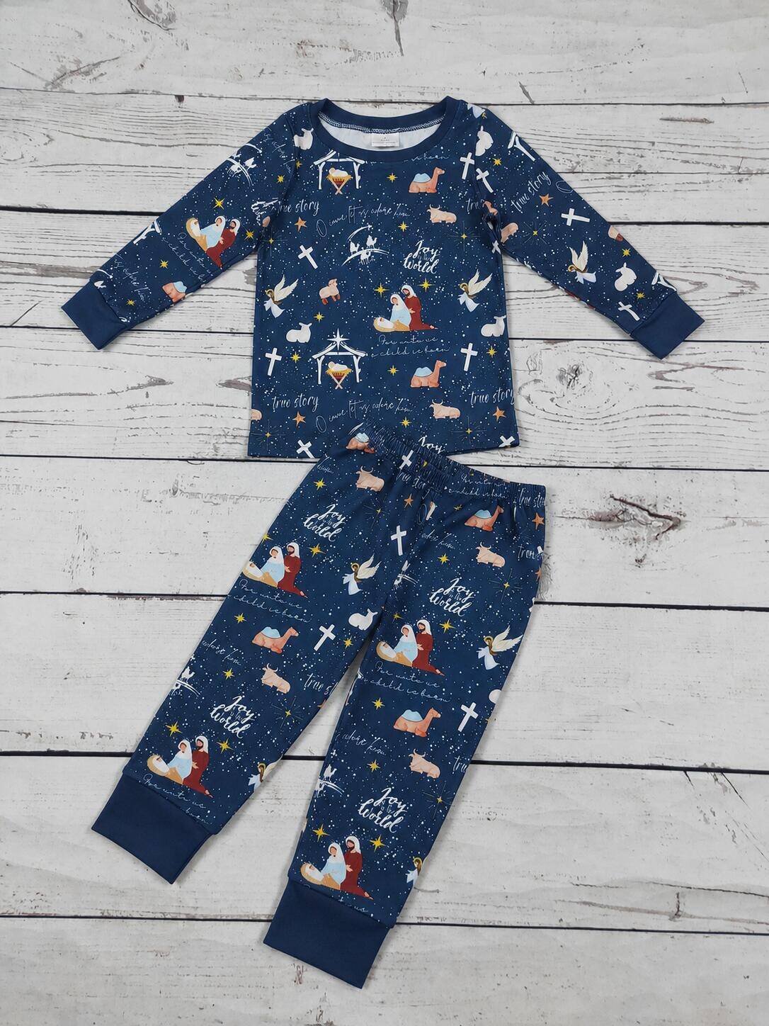 Baby Boys Joy To The World Christmas Pajamas set