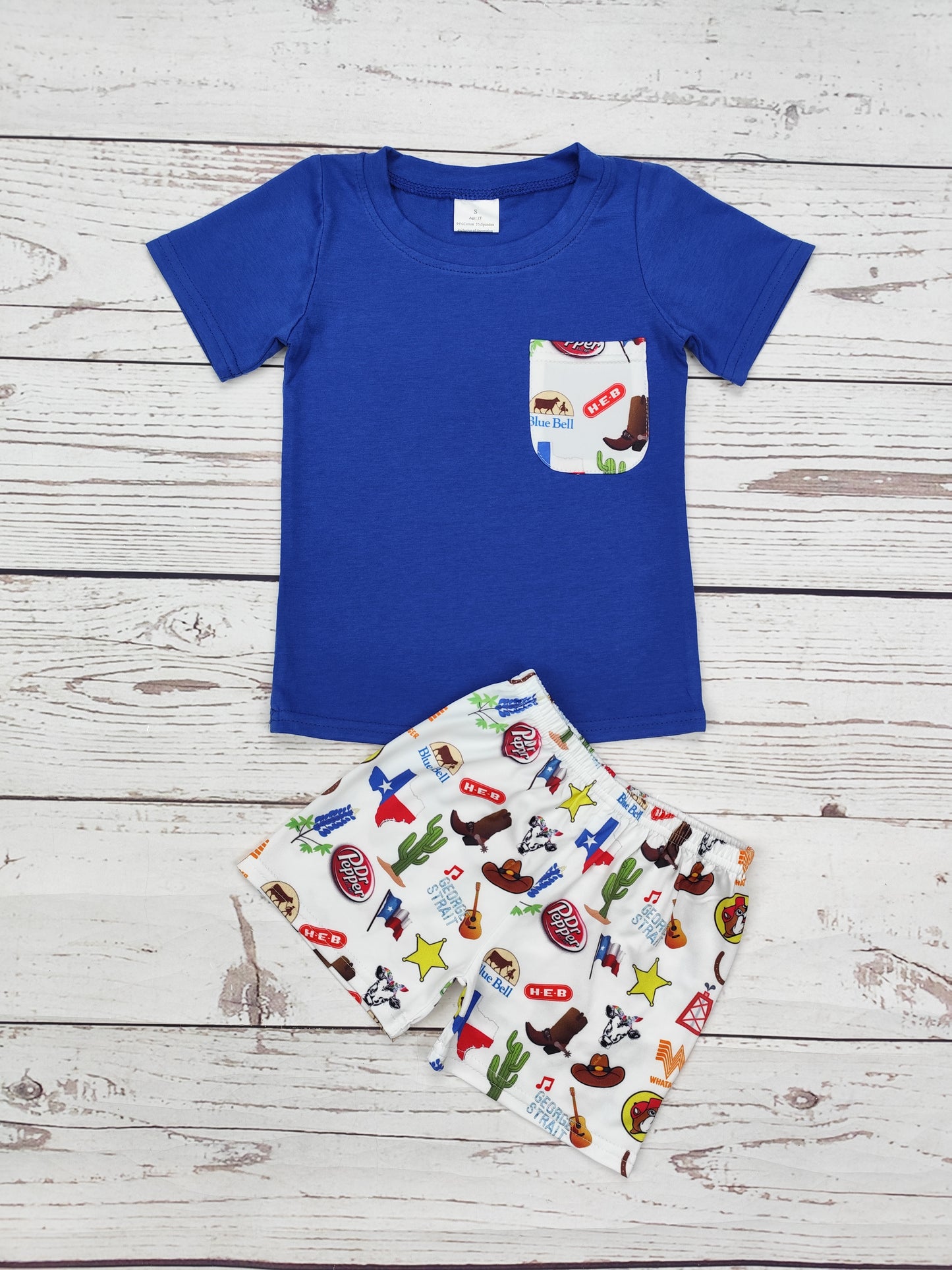 Boys Cactus Printed Top Shorts Set
