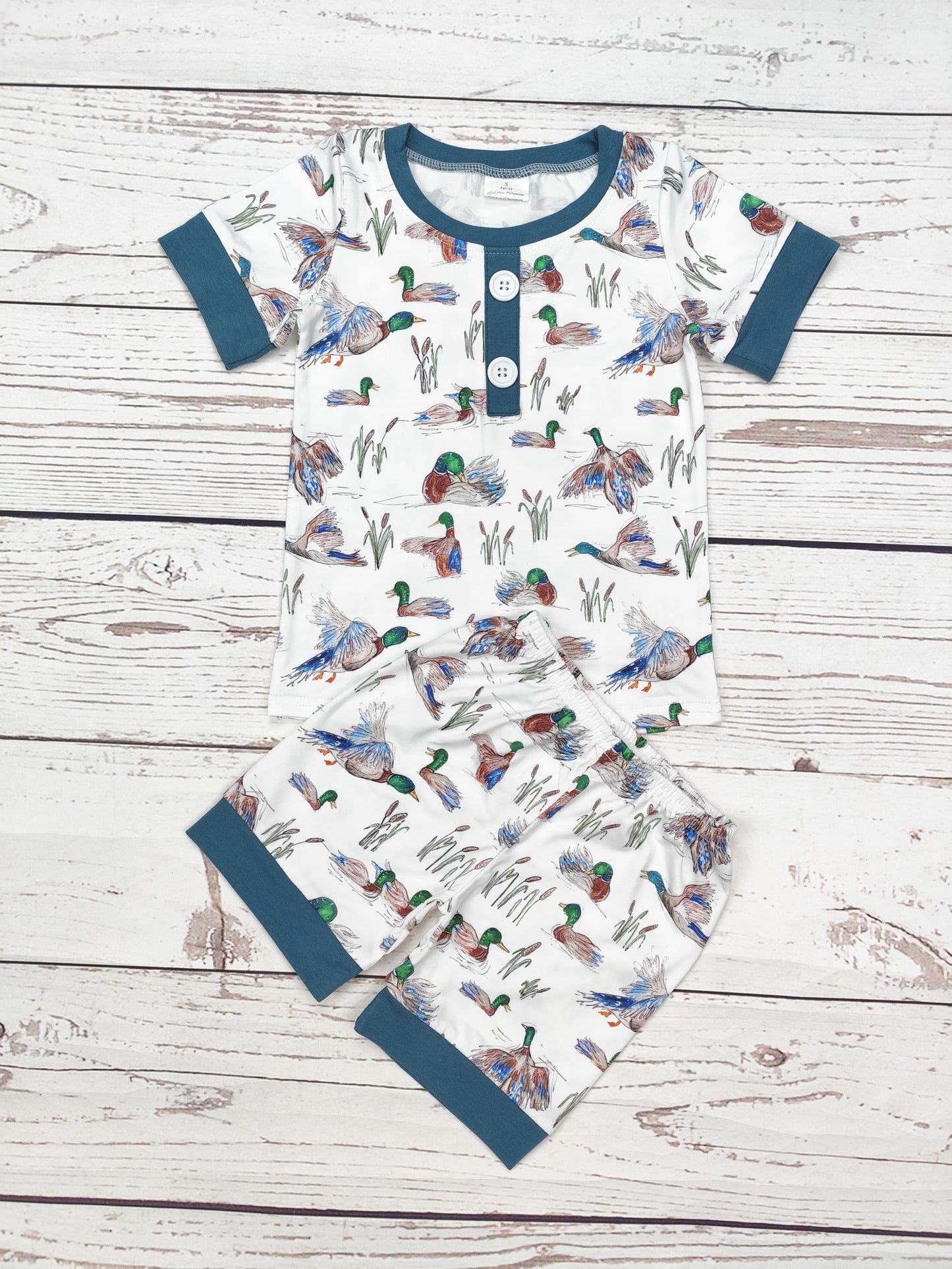 Boys Duck Printed Pajamas Set