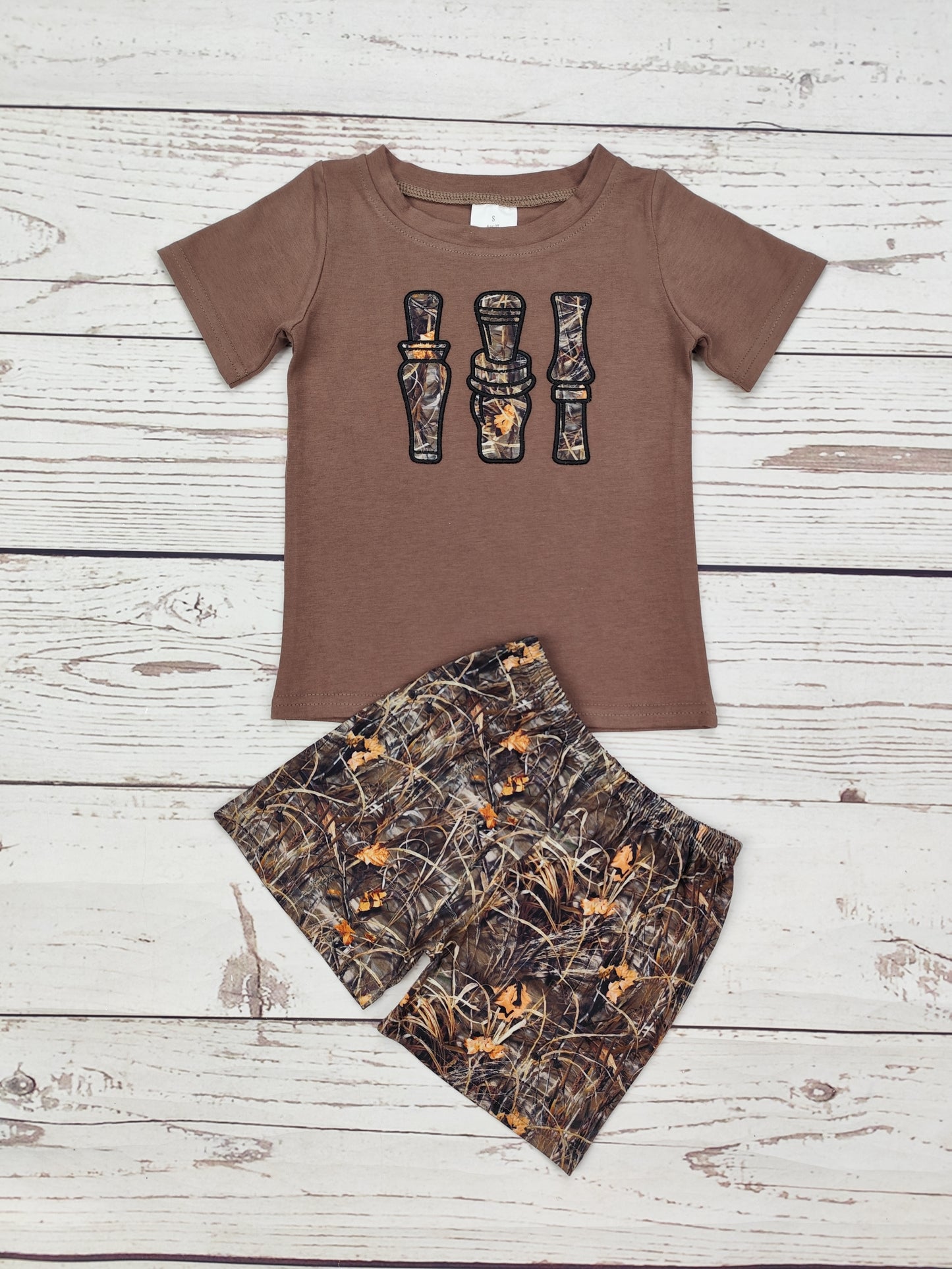 Baby Boy Camouflage Appliqué Summer Set