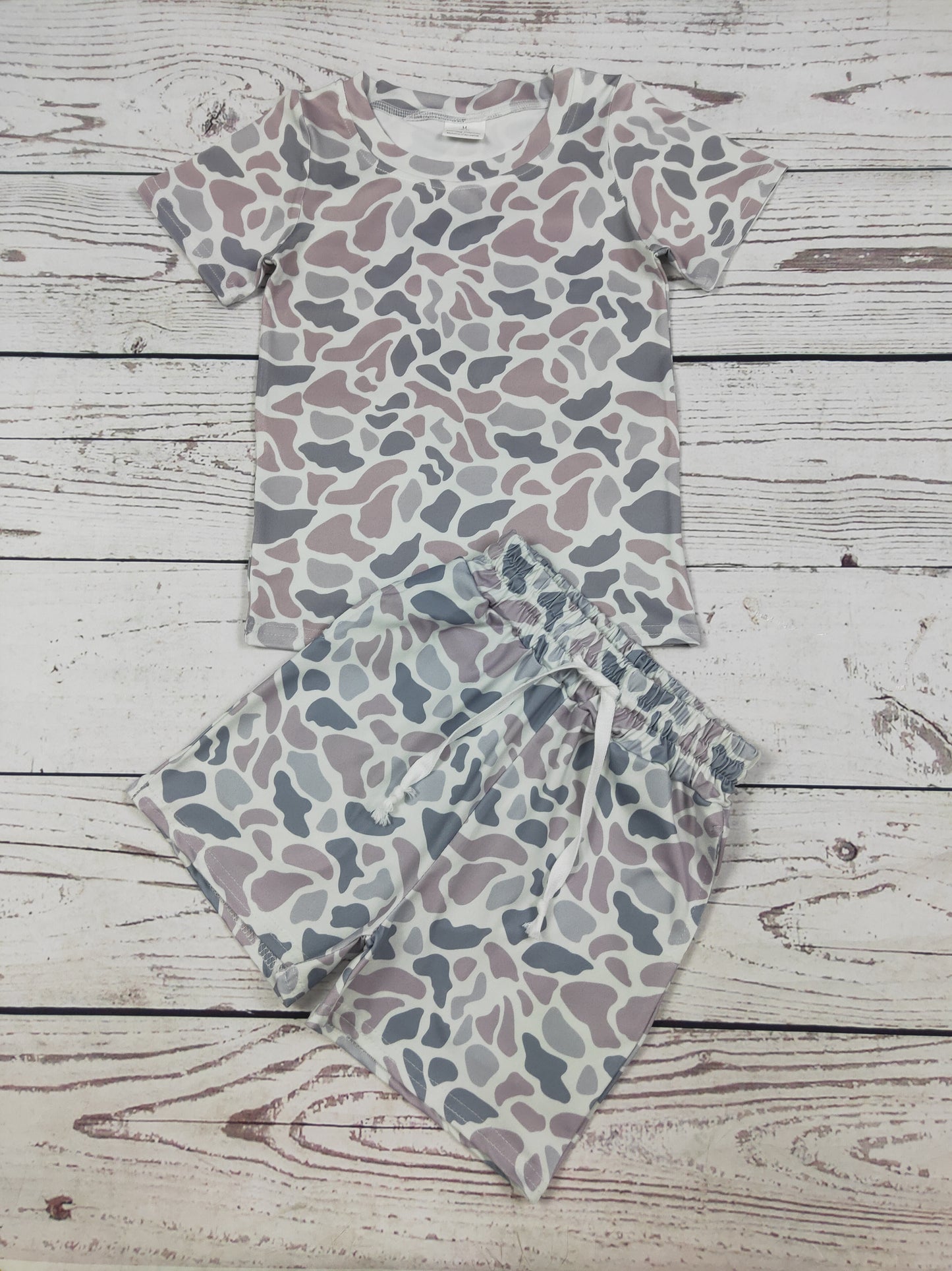 Baby Boy Camouflage Printed Top Shorts Set