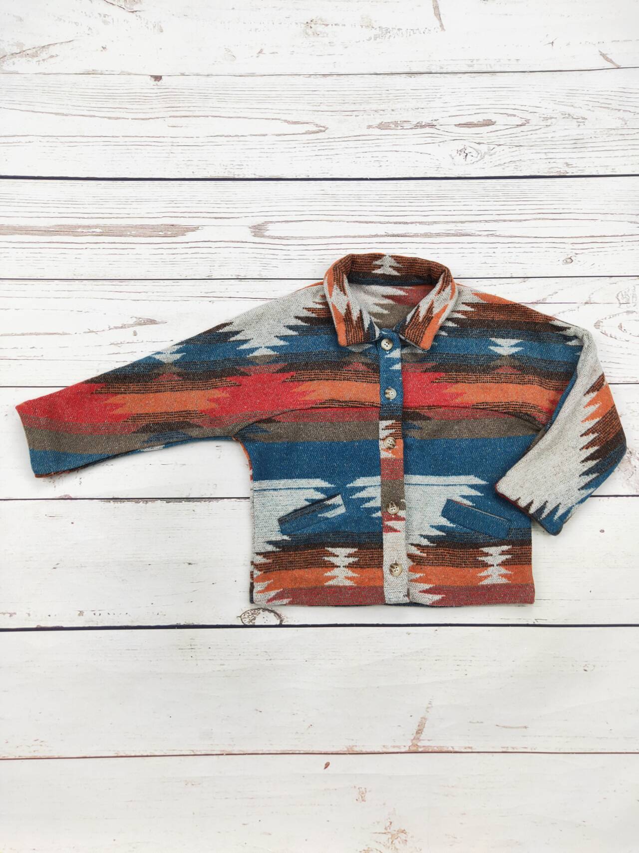 Kids Aztec Printed Shacket