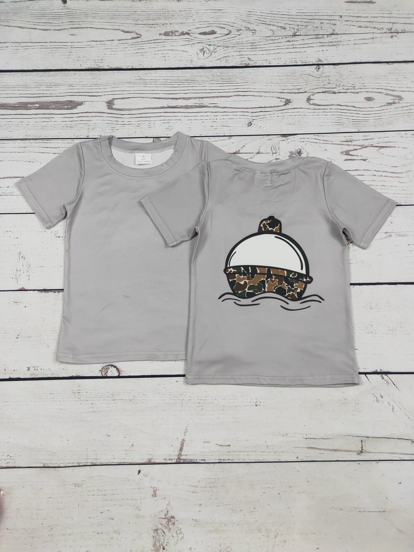 Camouflouge Print Boy Fishing T-Shirt