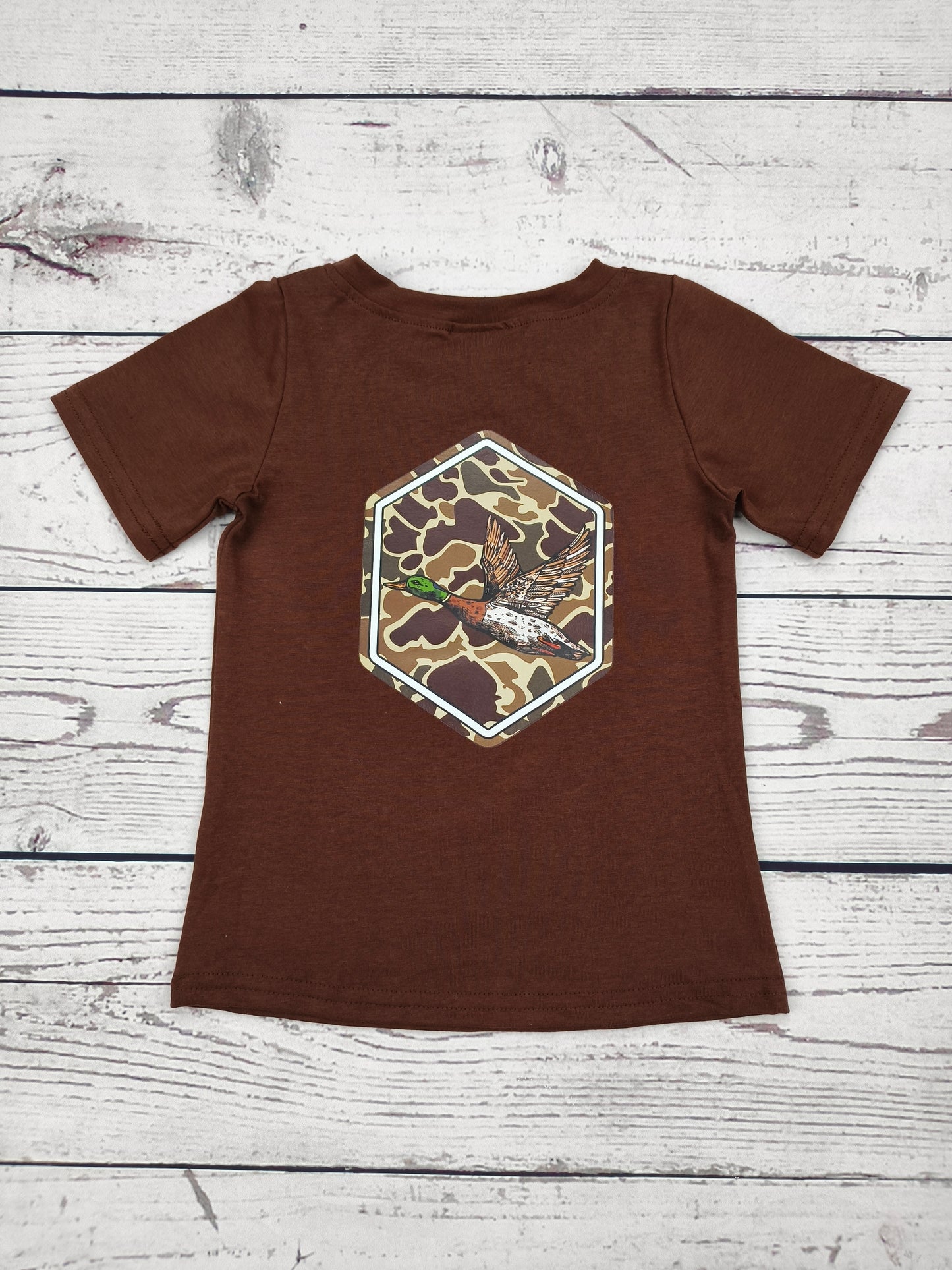 Boys Duck Camouflage Printed T-Shirt