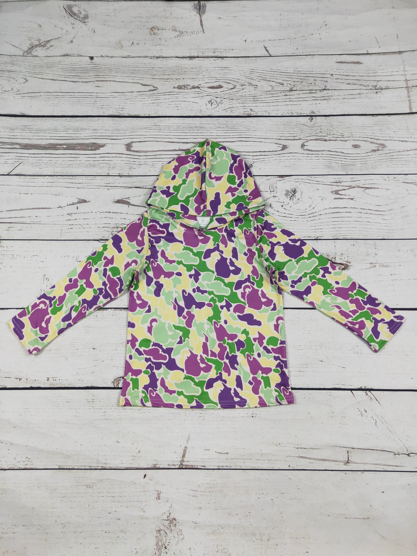Camouflage Printed Boy Mardi Gras Hoodie